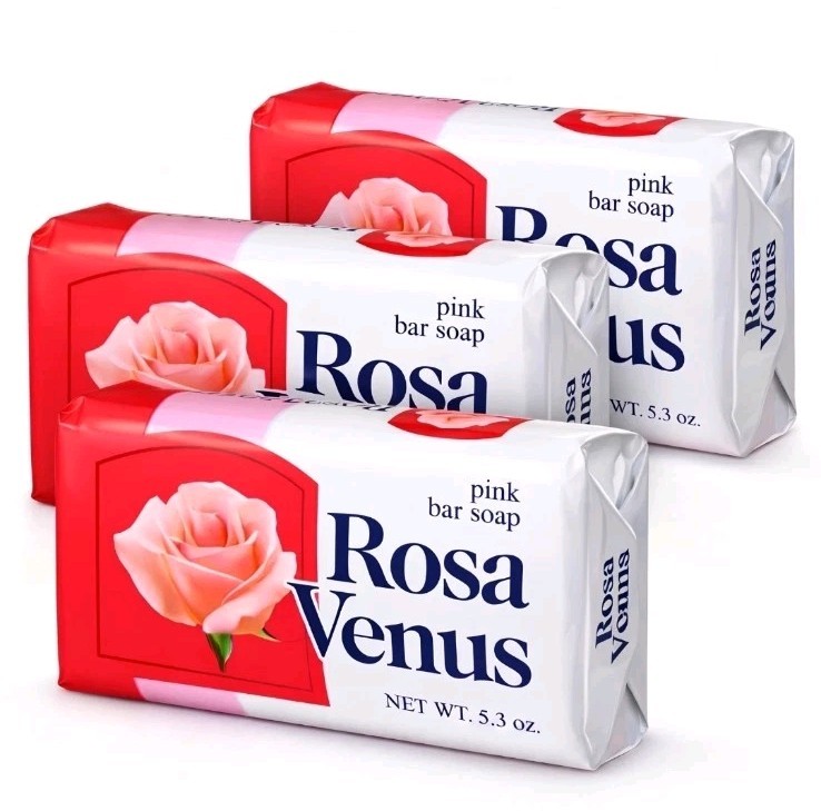3 X Rosa Venus Pink Bar Soap Bath Bars Fresh Scent 5.3 oz Lot of 3 Free Shipping
