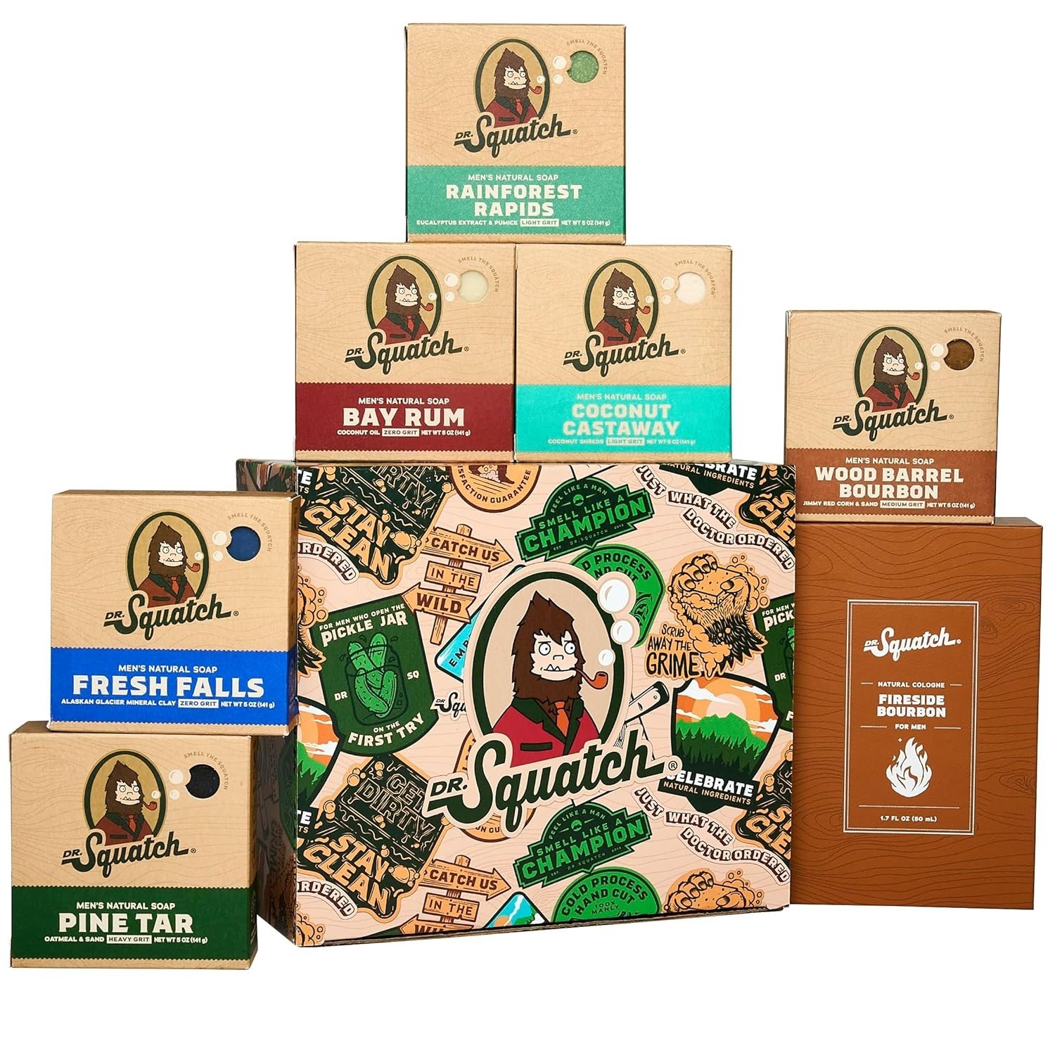 Dr. Squatch Soap & Cologne Bundle Gift Box 6 Bar Soap 1 Men’s Cologne BRAND NEW