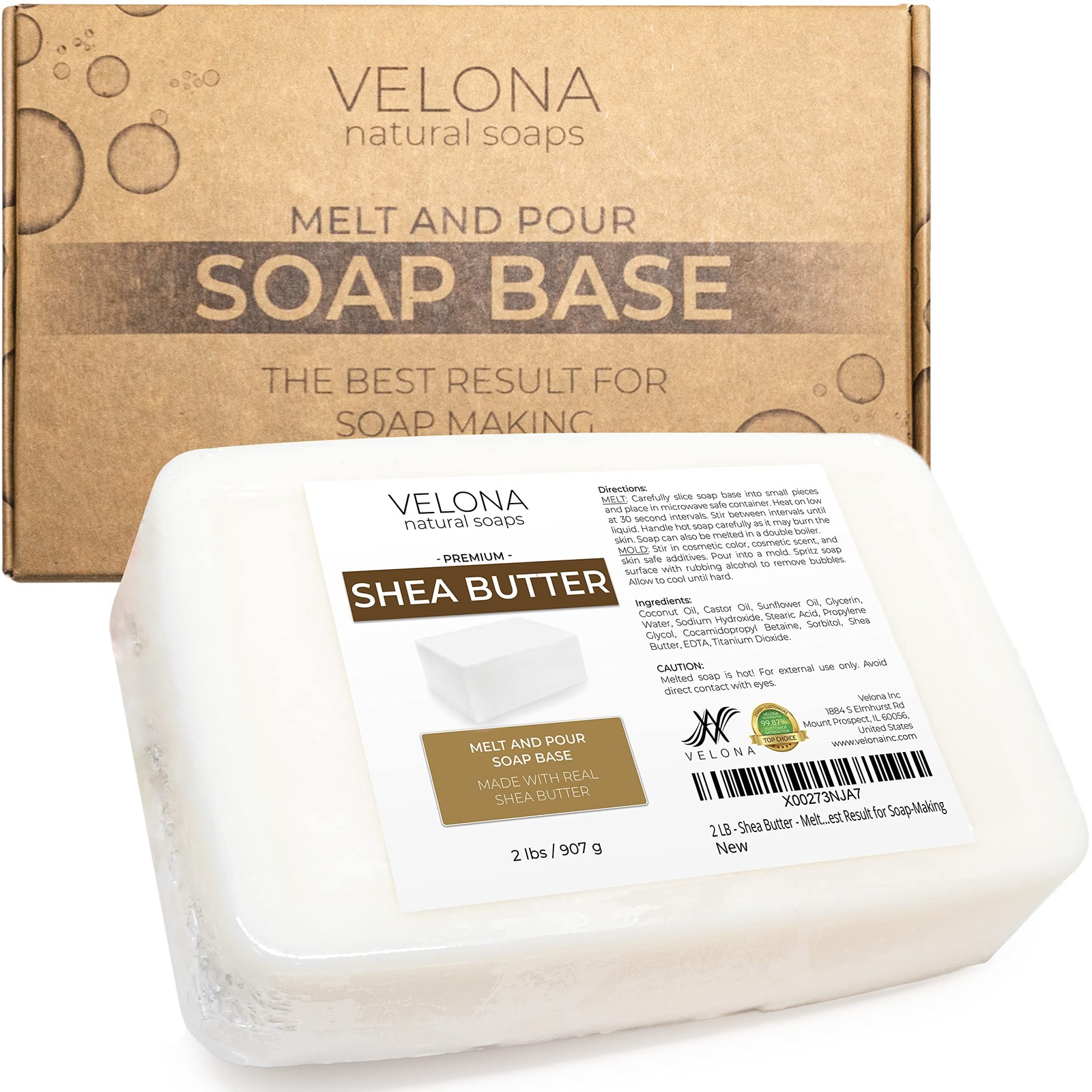velona 2 LB – Shea Butter – Melt and Pour Soap 32 Ounce (Pack of 1), White