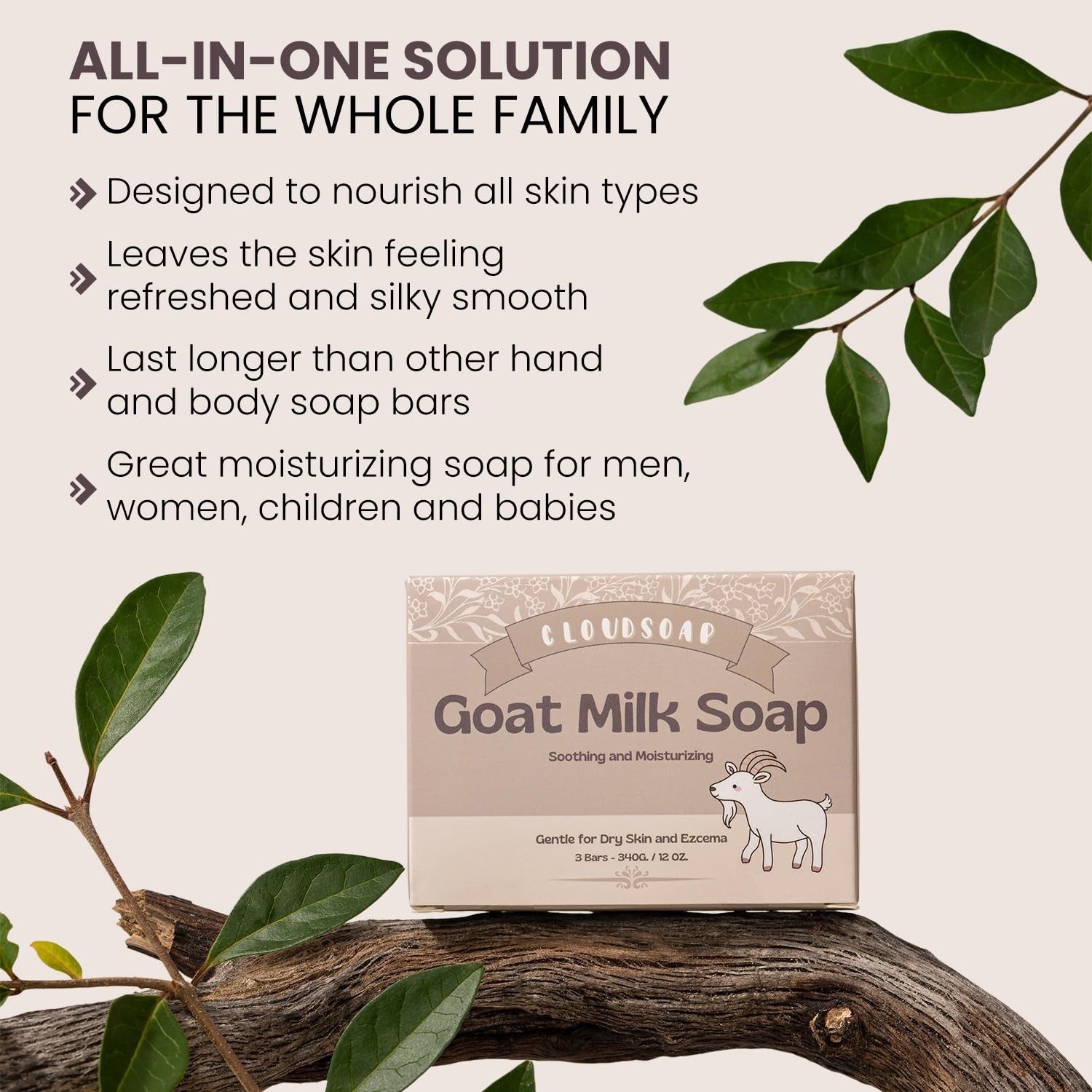 Goat Milk Soap – Natural Moisturizing Bar for Dry, Sensitive & Delicate Sk