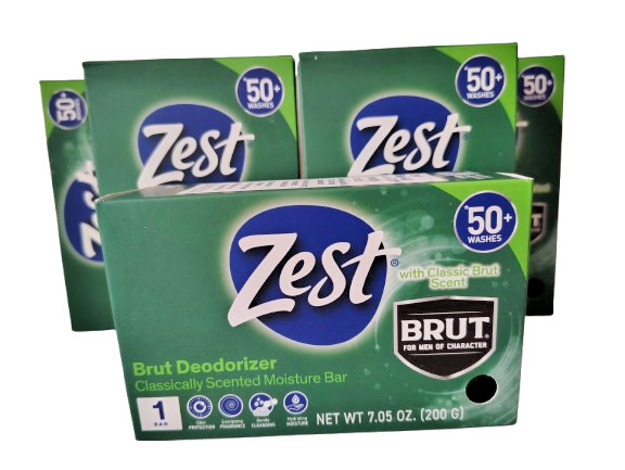 Zest Soap W/ Classic BRUT Scent, 7.05oz, BB 3/29, Lot of 5