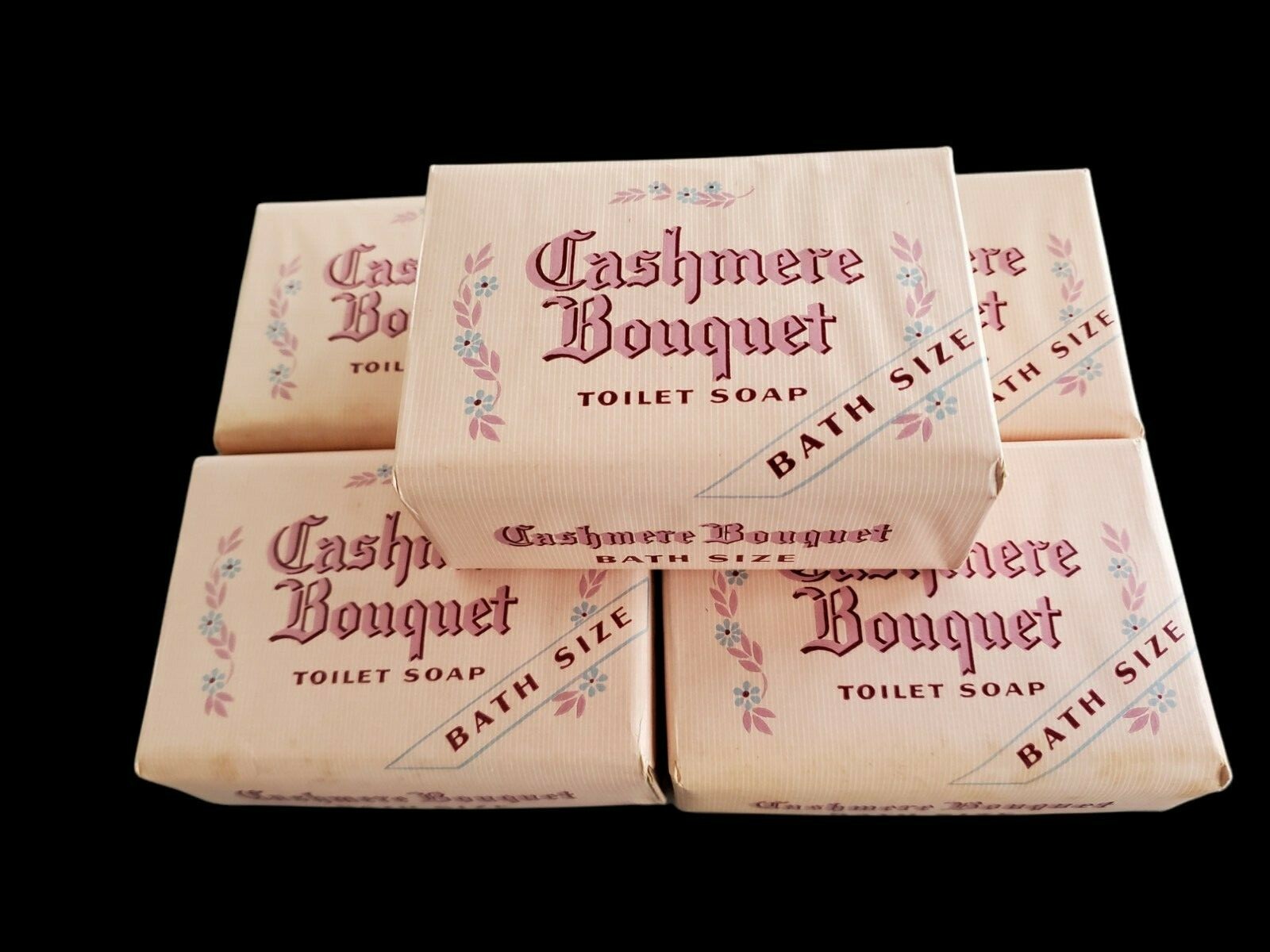 NOS VTG ANTIQUE CASHMERE BOUQUET CLASSIC BAR BATH SOAP 5 BARS HTF/RARE FULL SIZE
