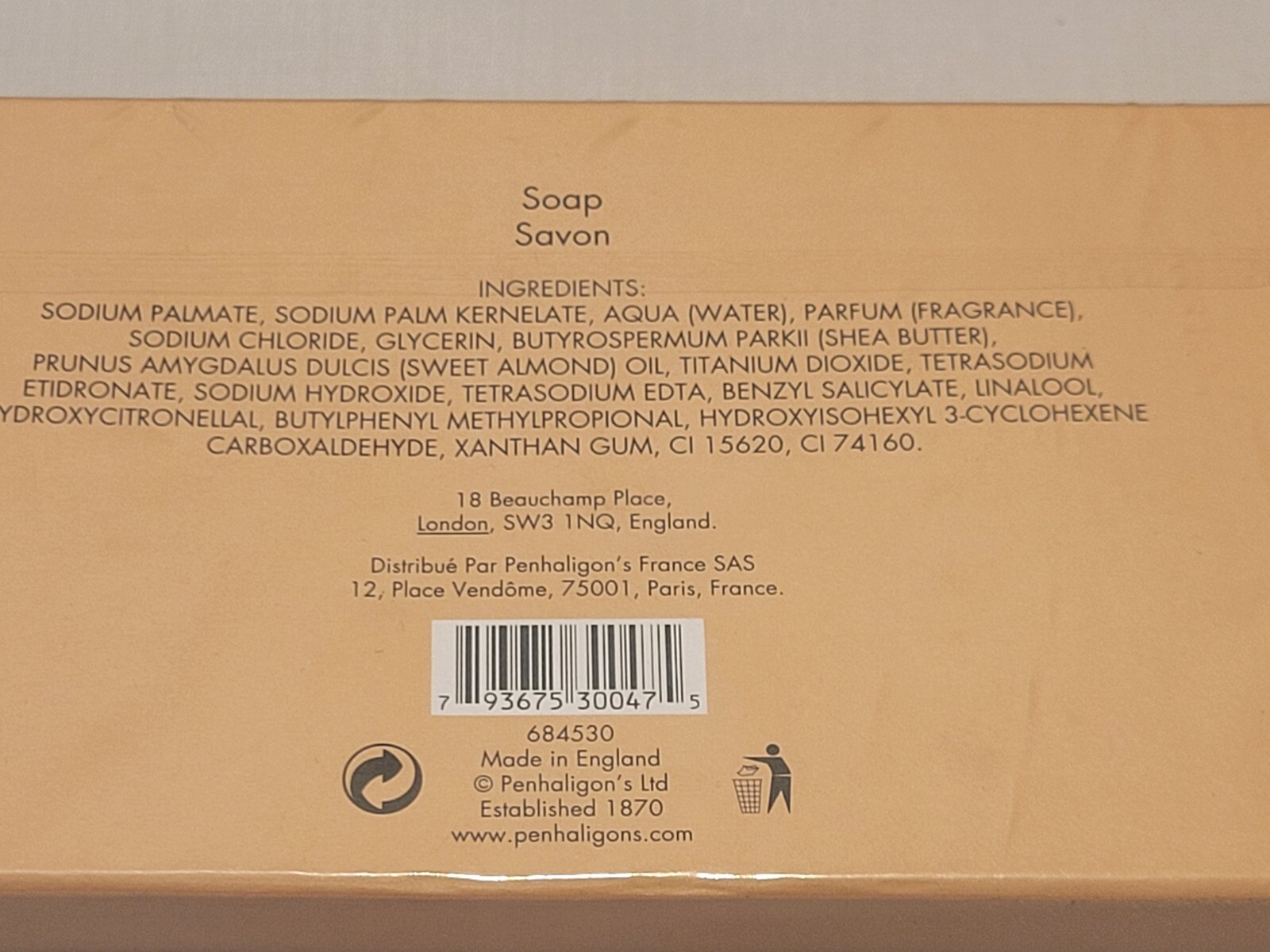 Penhaligon’s Ellenisia Womens Perfumed Bar Soap 3 pack Sealed VHTF