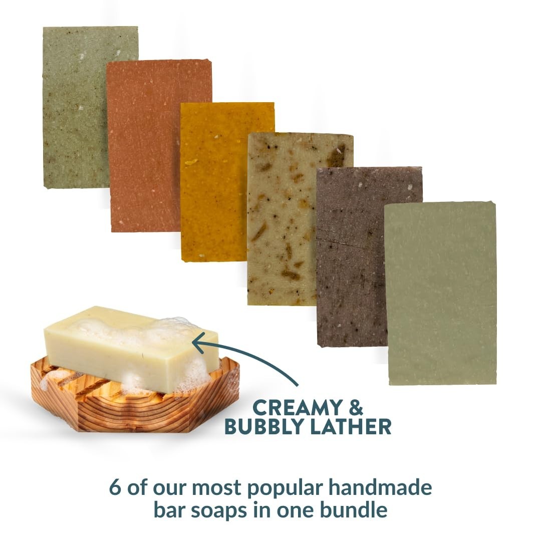 Crate 61 Cold Process Soap – 6 Multicolor Bars for Moisturizing Skin