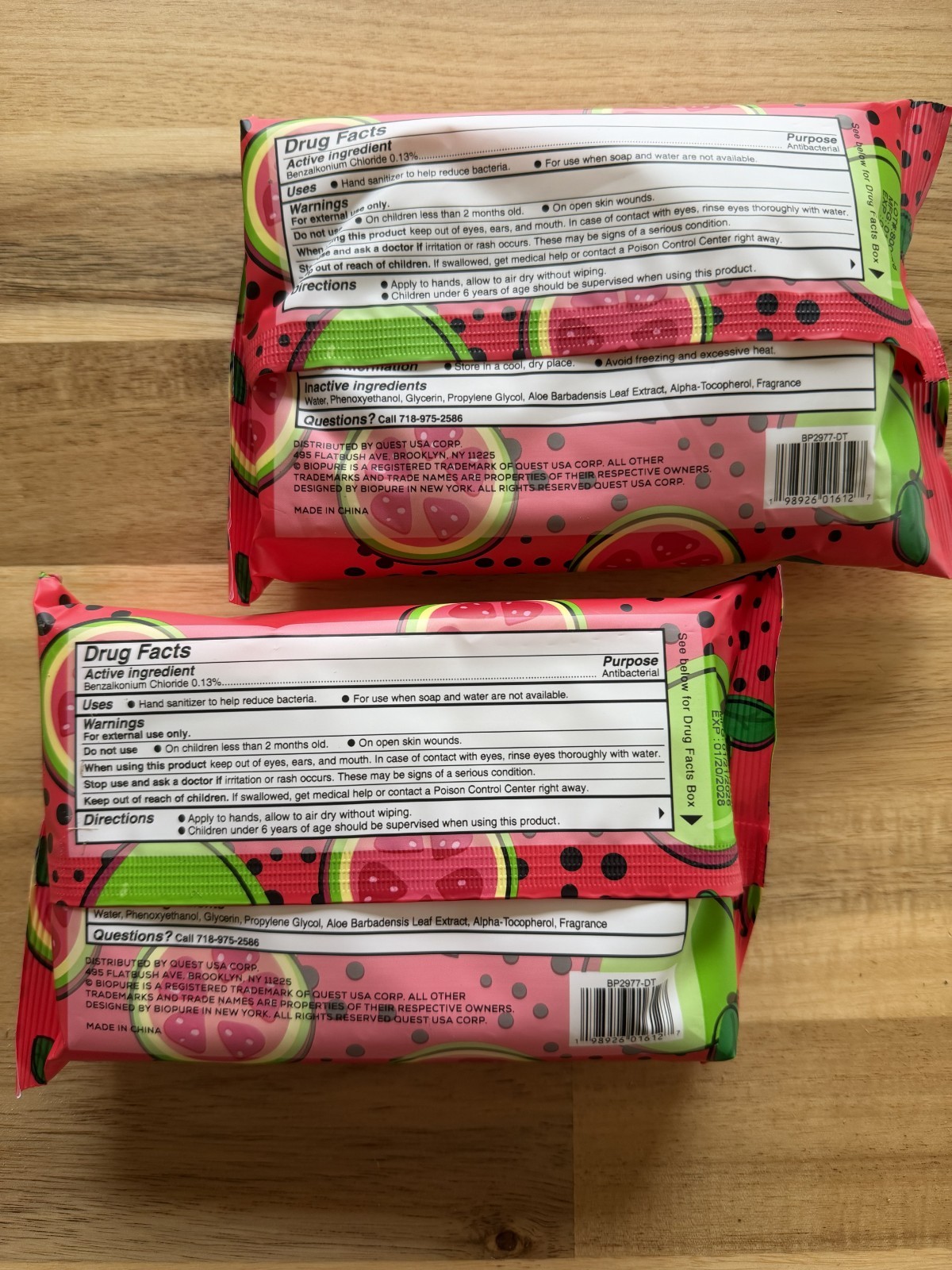 BIOPURE 2 Pack Guava Splash Anti-Bacterial Hand Wipes – 80 Count NEW