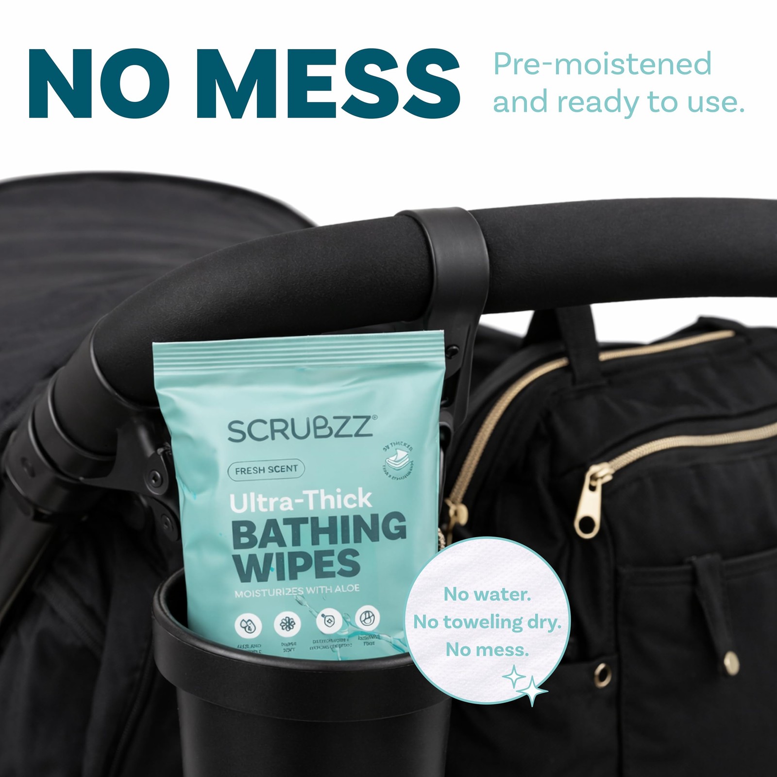 Extra Large Bath Wipes for Adults Bathing No Rinse 40 Ultra Thick Disposable…