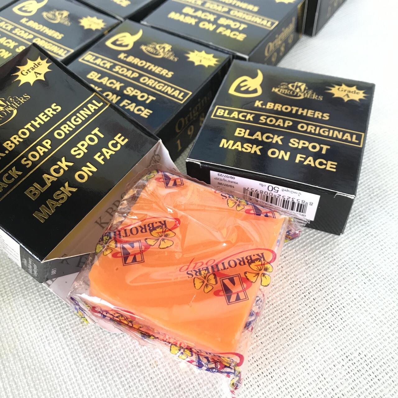 24x K-BROTHERS Original Beauty Care Face Out For Black Spot Whitening Soap 50g.
