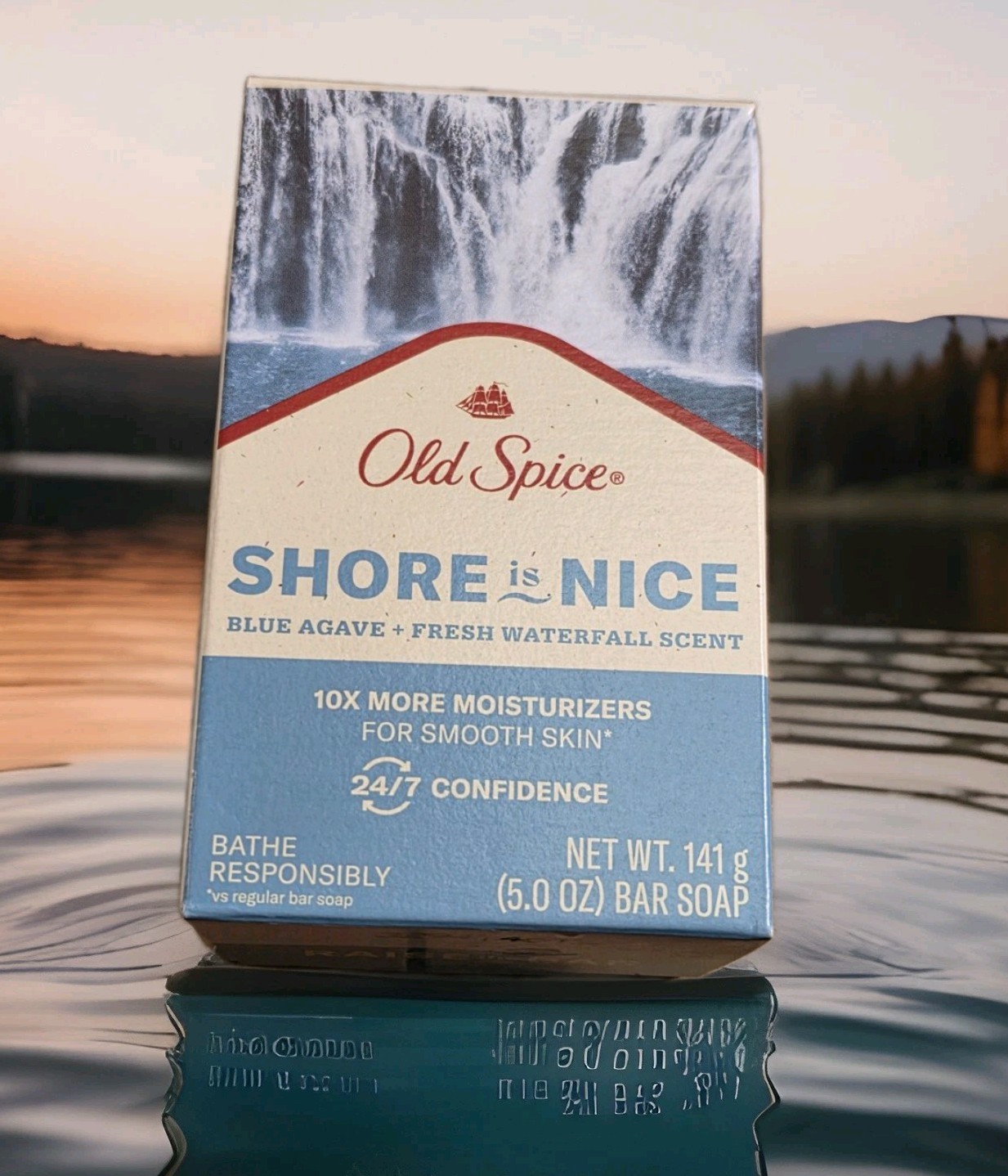 8 x Old Spice SHORE IS NICE Blue Agave+Fresh Waterfall Bar Soap 141g 5 oz
