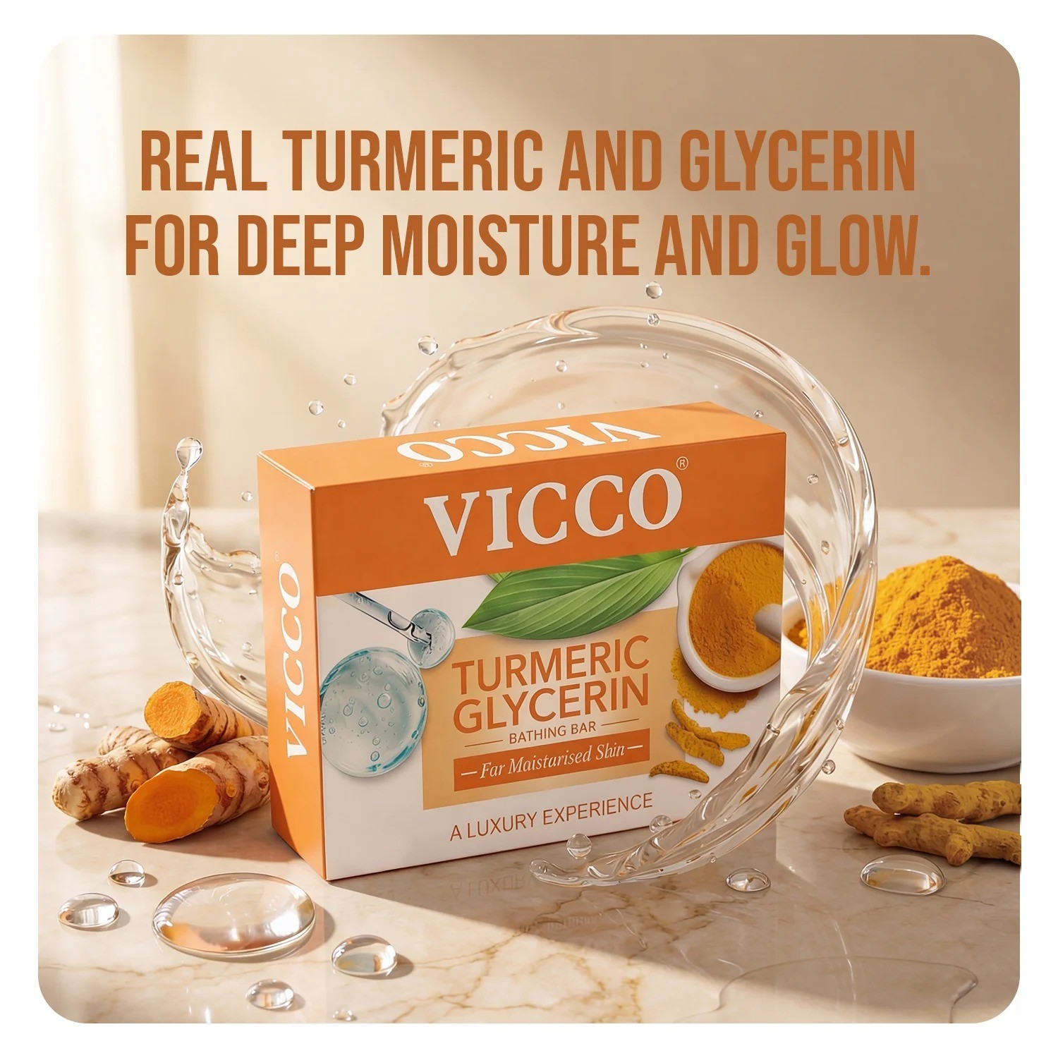 Vicco Turmeric Glycerin Ayurvedic Moisturizing Bathing Soap 100g 4 pack