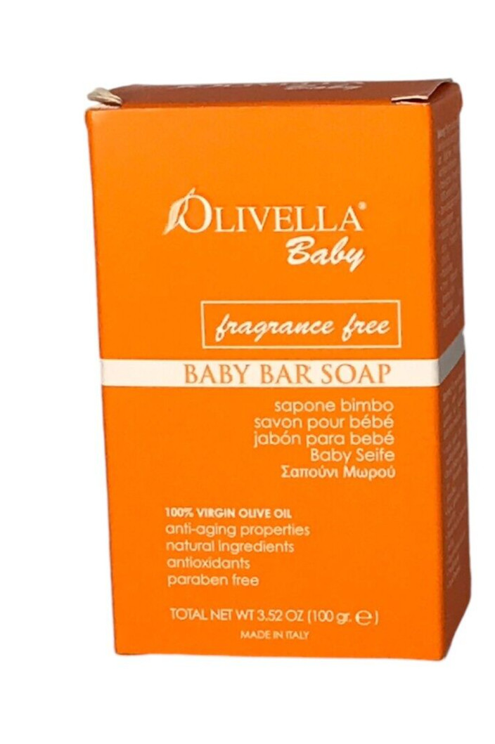 Olivella Baby Bar Soap 3.52 oz Fragrance Free 100% Virgin Olive Oil