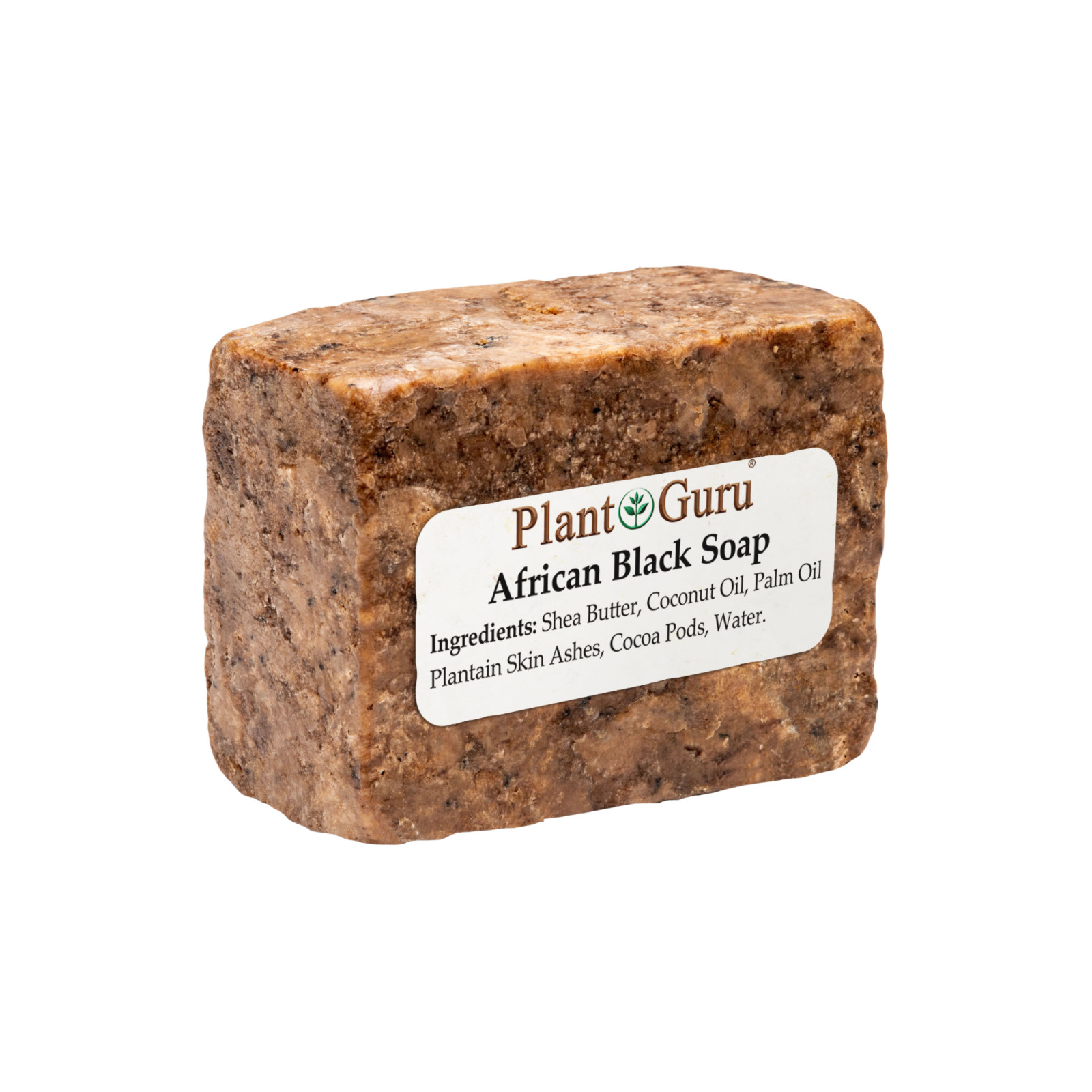 Raw African Black Soap 2 oz. Bar 100% Pure Natural Organic Ghana Body Face Wash