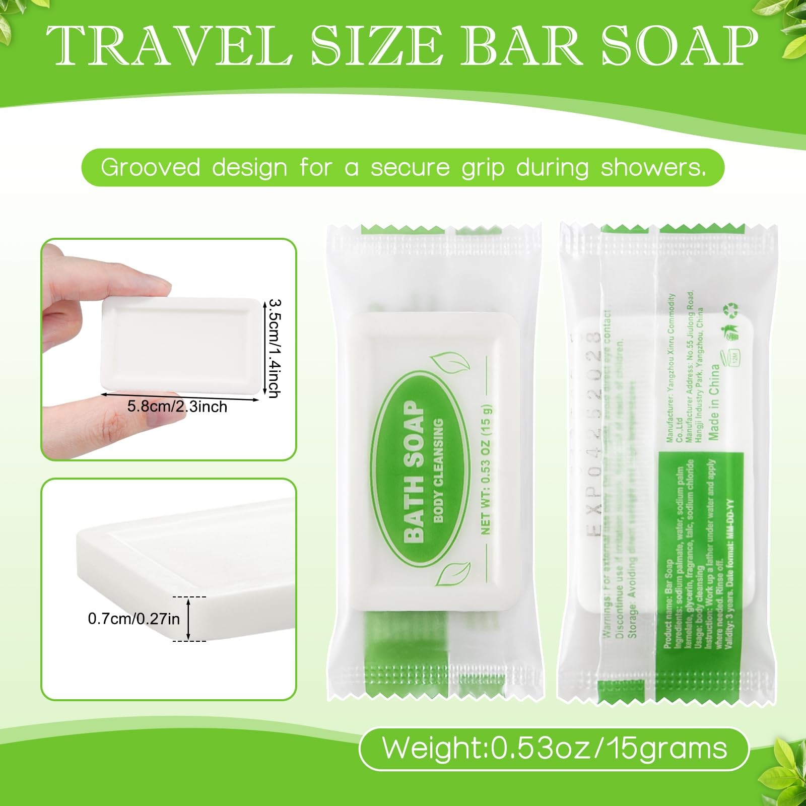HOIQIRY Mini Travel Size Bar Soap Bulk – Pack of 200,Individually Wrapped 0.5…