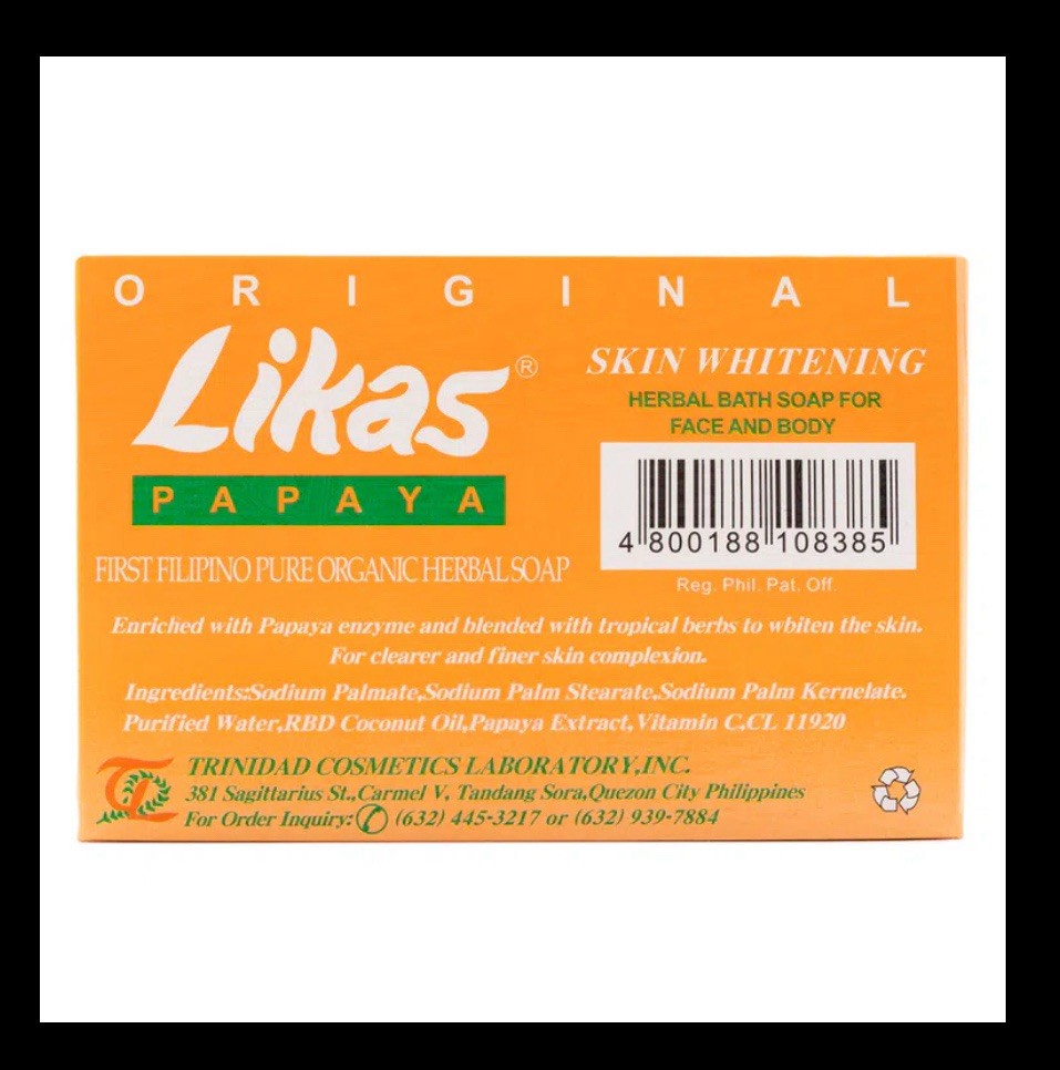 Likas Papaya Herbal Bath Soap Skin Whitening Papaya Scent Face & Body 7 bars