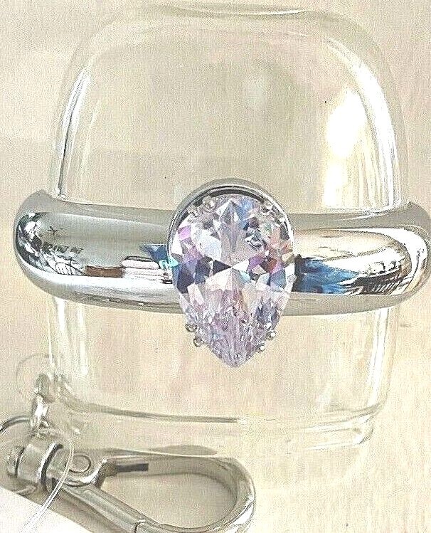 Bath Body Works Purple Diamond Pear Shape Ring Pocketbac Sanitizer Holder