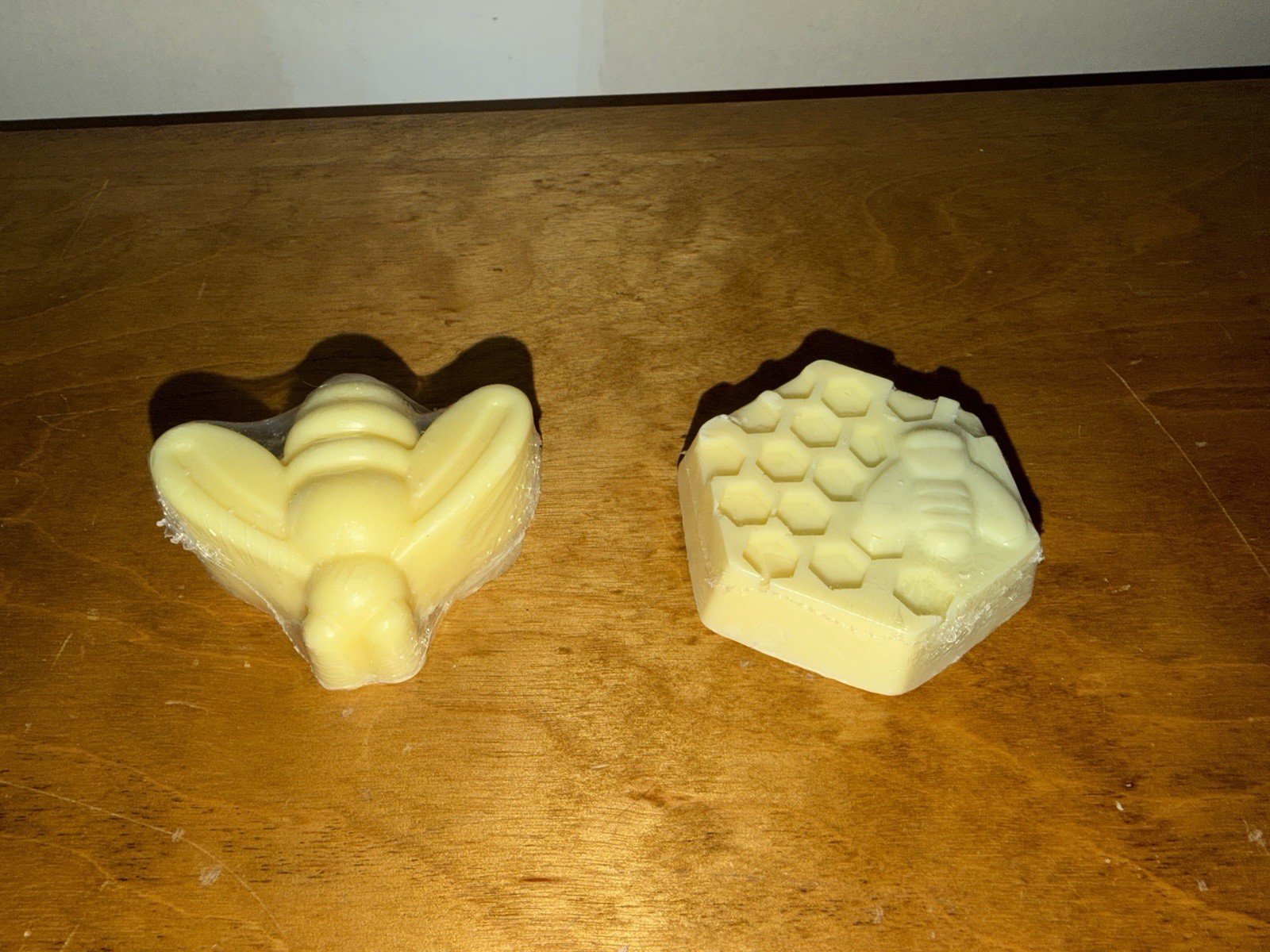 x2 Honeycomb Honey Bee Shapes Ivory Anchors Goat Milk Soap Formed Bars Decor