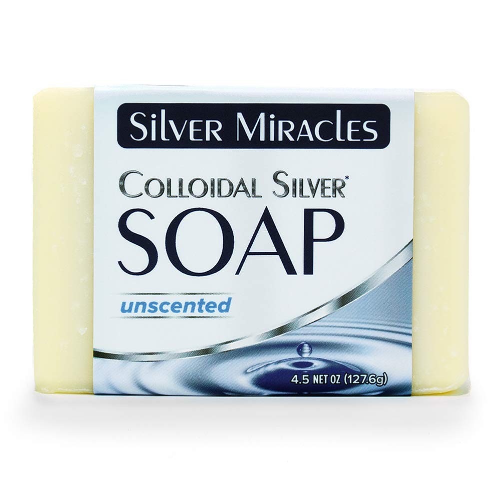 100% Natural Colloidal Silver Soap for Sensitive Skin – Unscented & Gentle 4.5oz