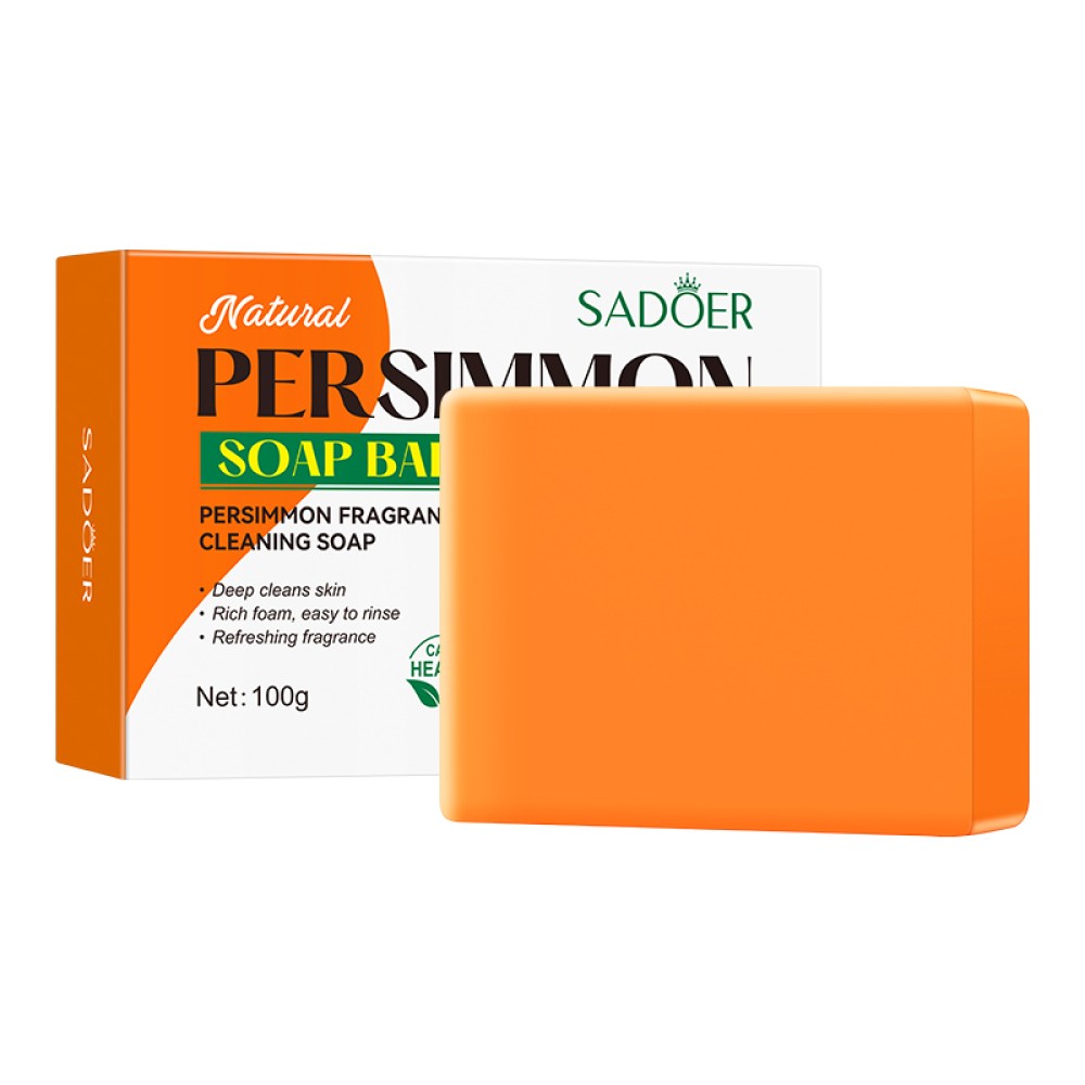 1-10X Natural Persimmon Soap Bar Body Odor Control Deodorant Soap for Men&Women