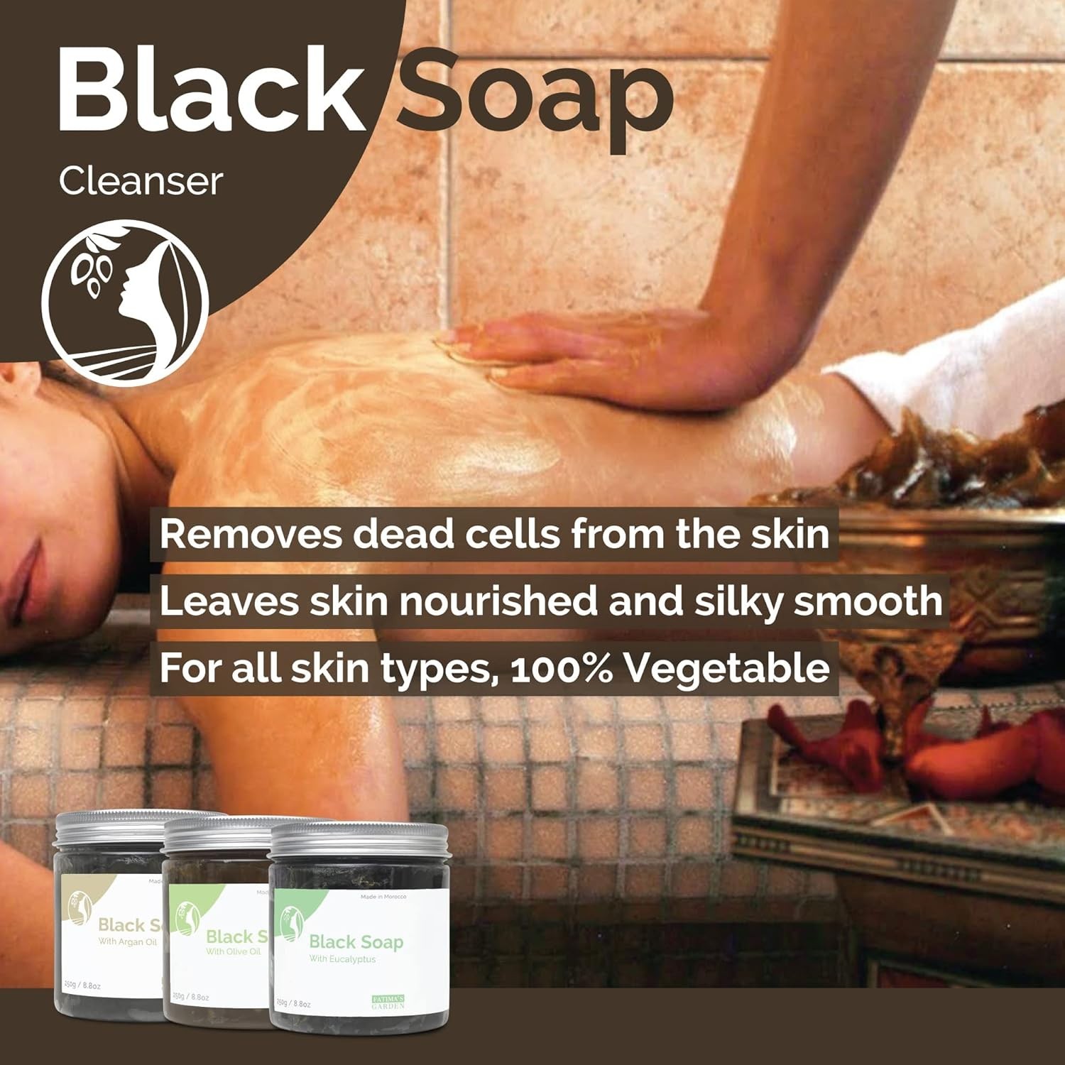 Moroccan Black Soap – Natural Cleanser, 8.8 oz