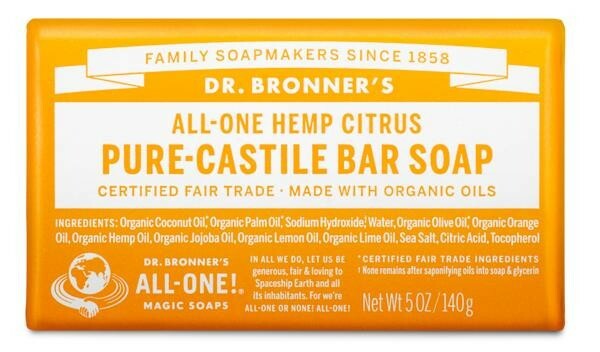 Dr. Bronner’s Pure Castile Bar Soap 5 Oz Citrus