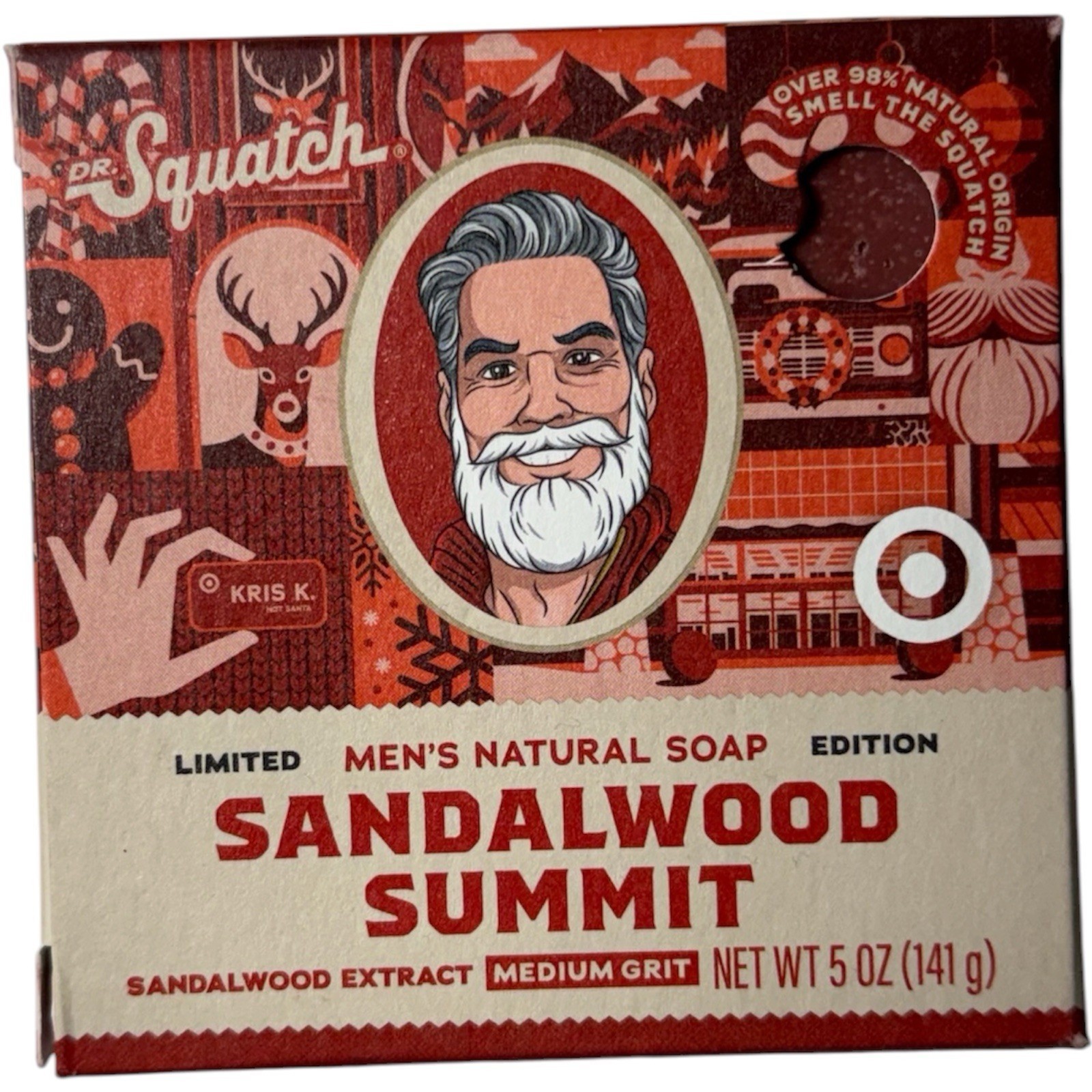 Dr. Squatch Sandalwood Summit Men’s Natural Soap Medium Grit 5 oz