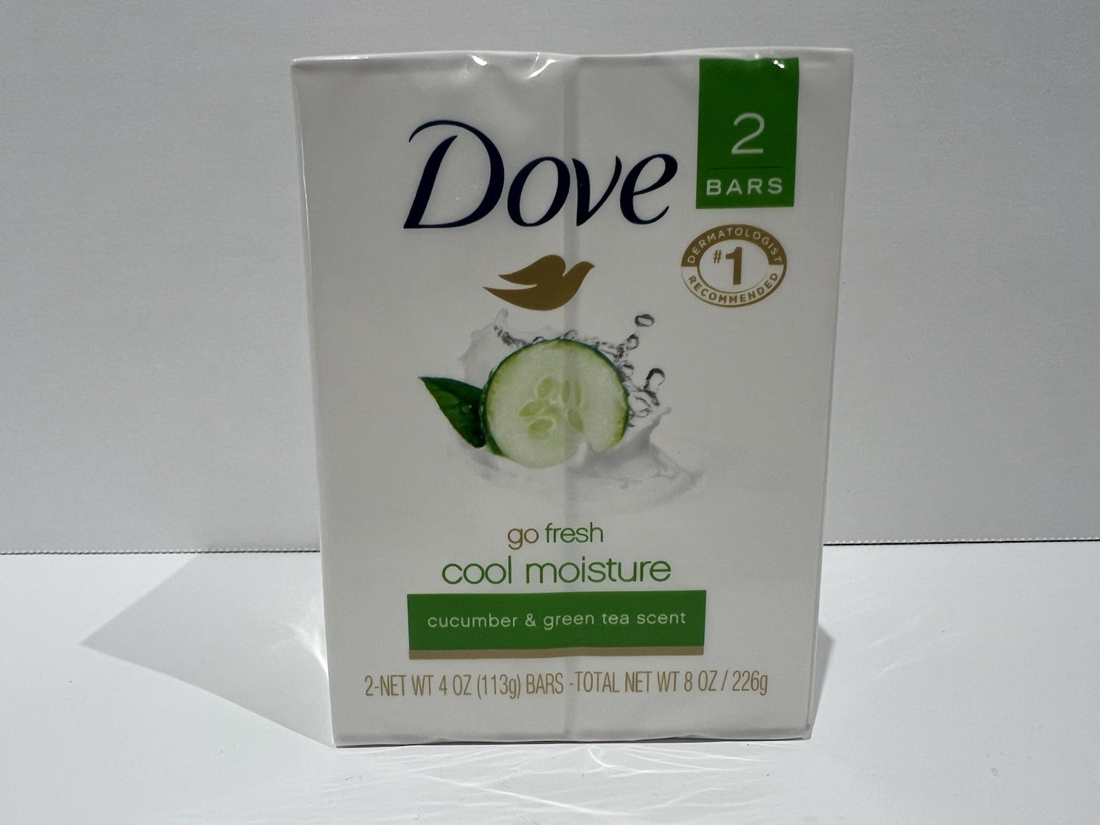 Dove Go Fresh Cool Moisture Cucumber & Green Tea Bar Soap 4 Oz (1) 2 BAR pack
