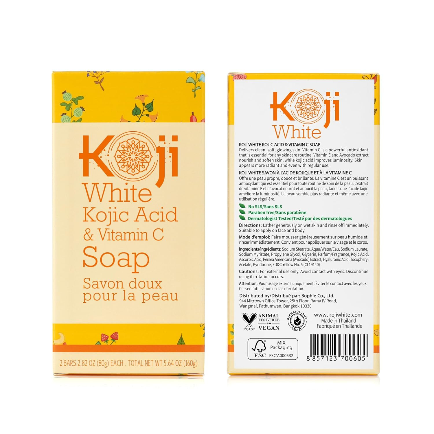 Jabón iluminador hidratante con ácido kójico y vitamina C Koji White