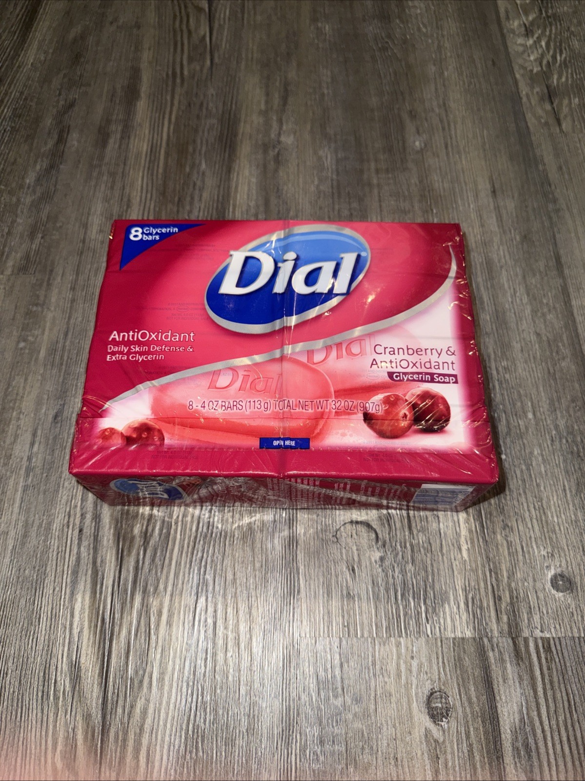 Dial Cranberry & Antioxidant Glycerin Soap 8 – 4oz Bars NEW Sealed NOS 2009
