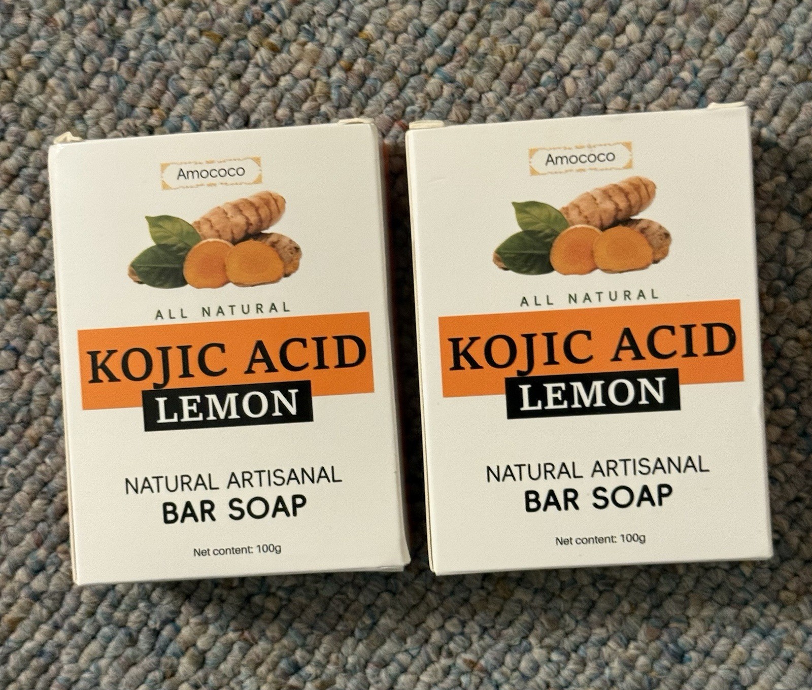2 Amococo KUJIC ACID Lemon Natural Artisanal Bar Soap 3.5oz New