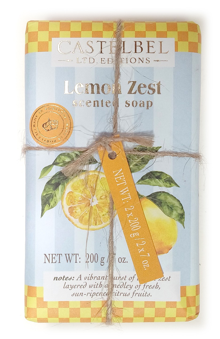 Castelbel 2 Pack 14 oz. Lemon Zest Scented Soap Ltd. Edition Made in Portugal