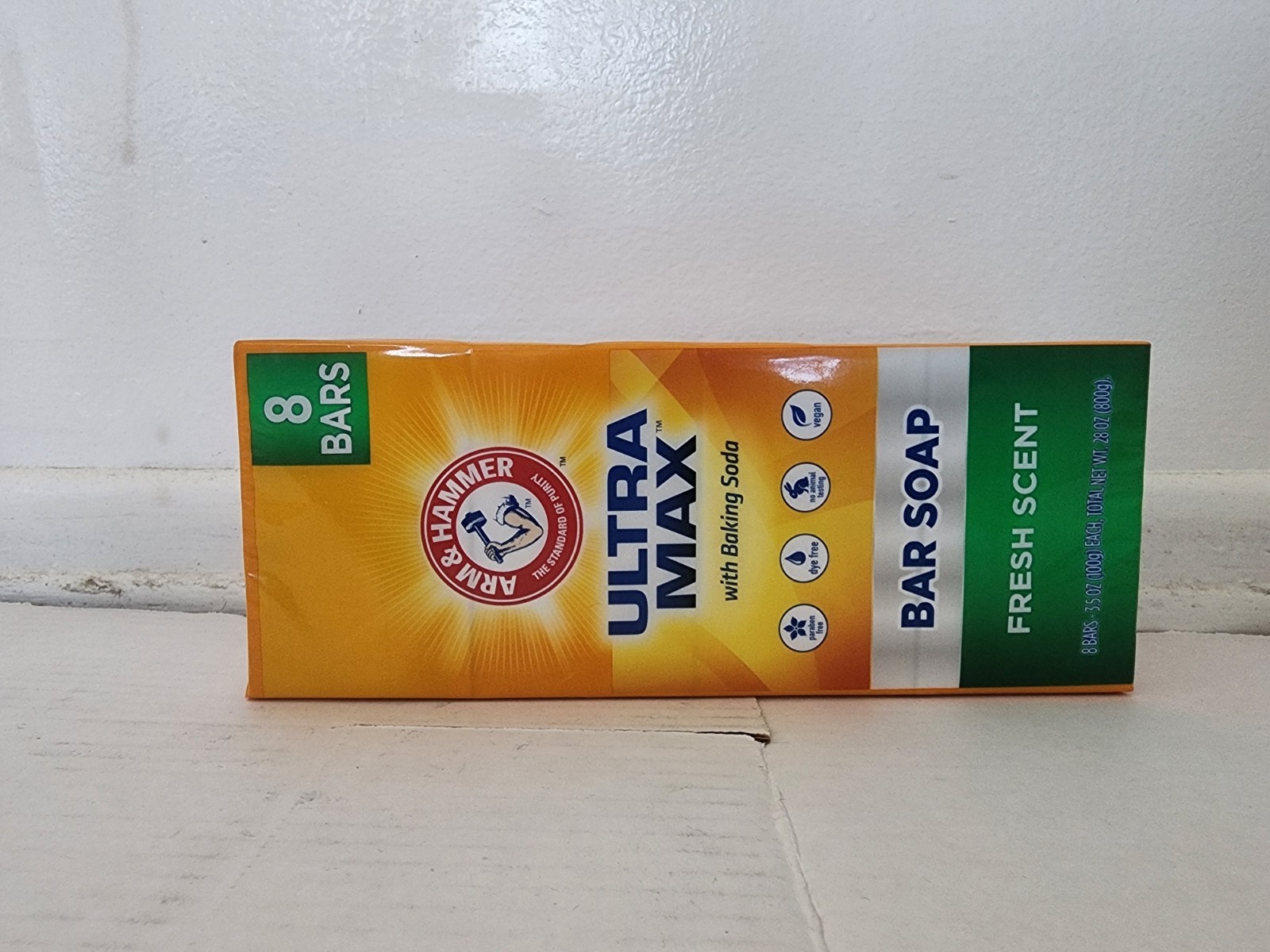 Arm & Hammer Ultra Max Bar Soap Baking Soda Fresh Scent 8 Bars Body & Hands
