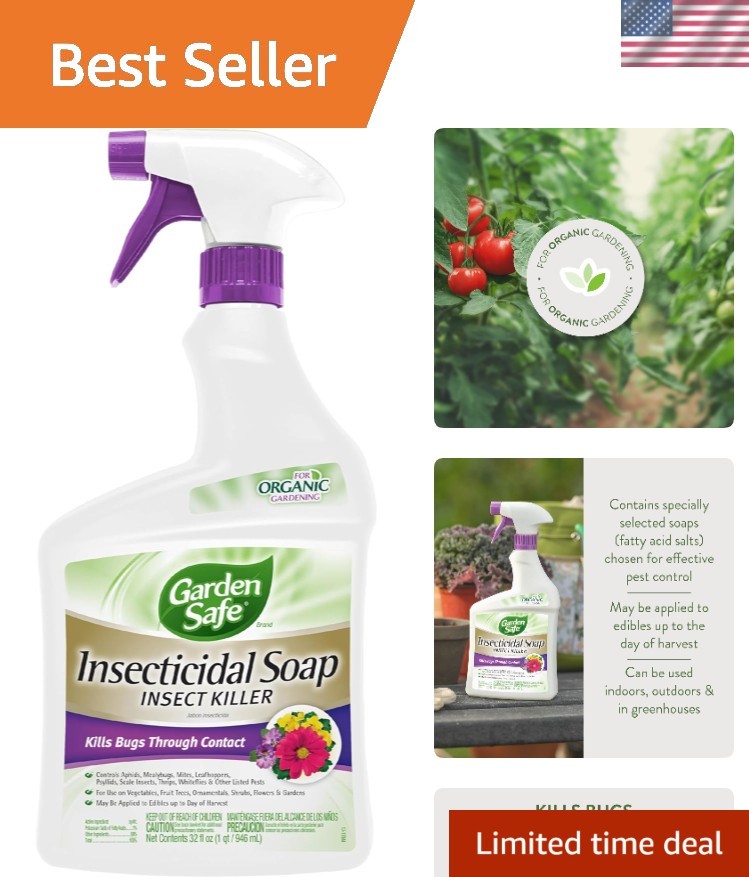 32 oz Organic Insecticidal Soap Spray – Safe for Gardens & Harvest Day Use