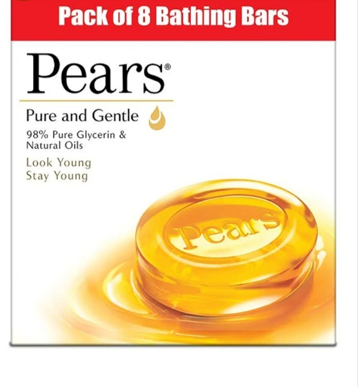 Pears Pure & Gentle Bathing Soap Bar 125 g (Combo Pack of 8) 
