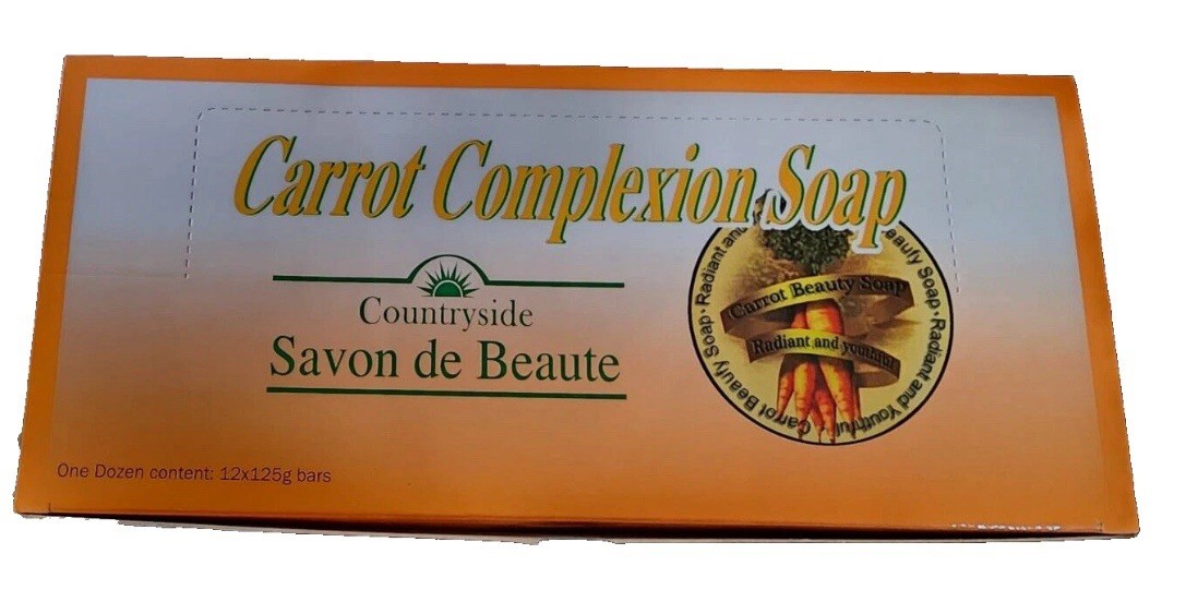 (12) Beauty Bars Carrot Complexion Soap Skin Tone Improvement w/ Carrot Oil 125g