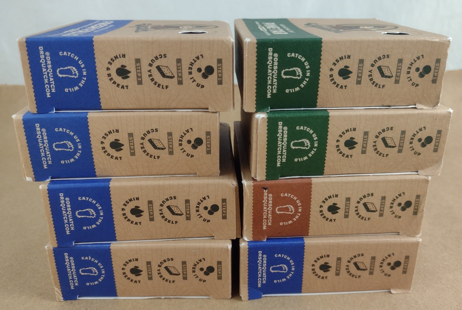 DR. SQUATCH MENS SOAP LOT 8 BARS 5 oz PINE TAR FRESH FALLS WOOD BARREL BOURBON