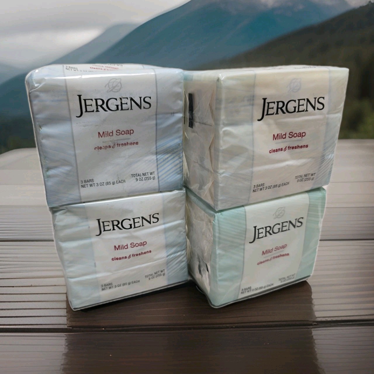 4 pack of 3 (12 bars total) Jergens Mild Soap Pure & Natural Bars 3 oz Each