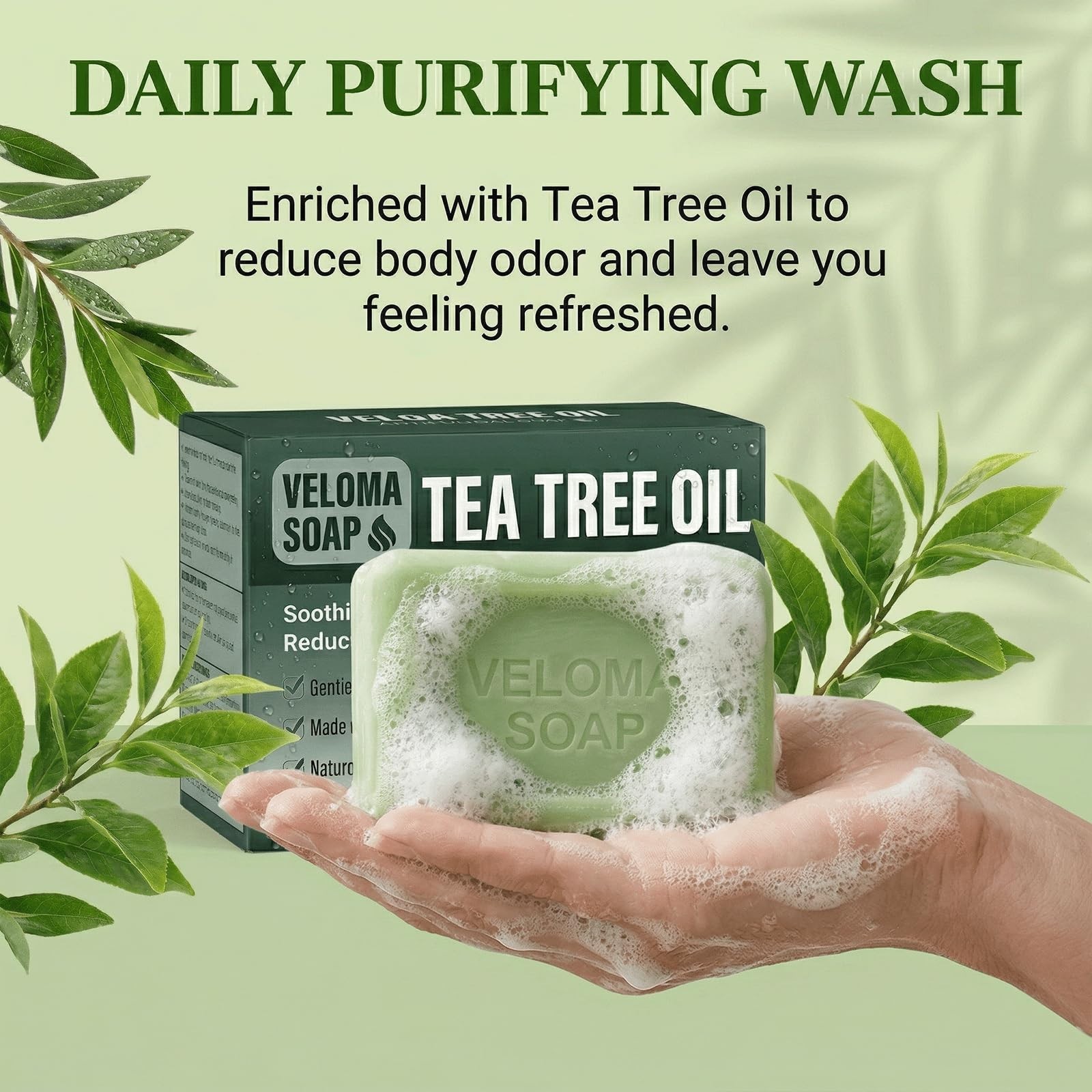 Antifungal Soap with Tea Tree & Eucalyptus – Deep Cleansing & Soothing Care for