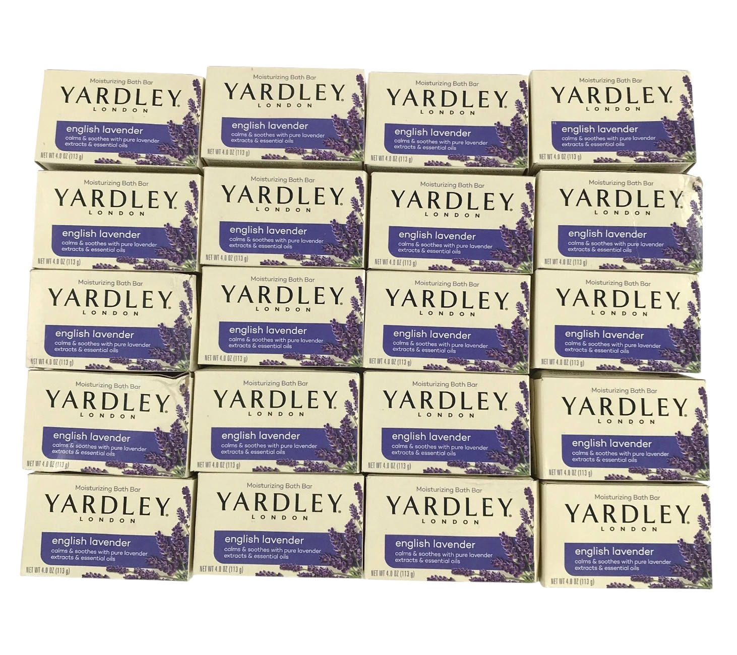 Yardley London Bath Bar 20 Pack English Lavender Scent Moisturizing 4 Oz