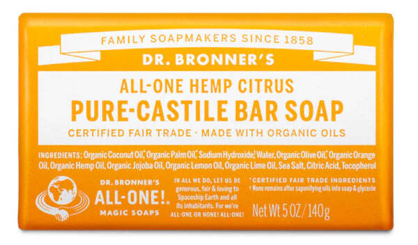 Dr Bronner’s Hemp Citrus Pure-Castile Bar Soap 5 oz