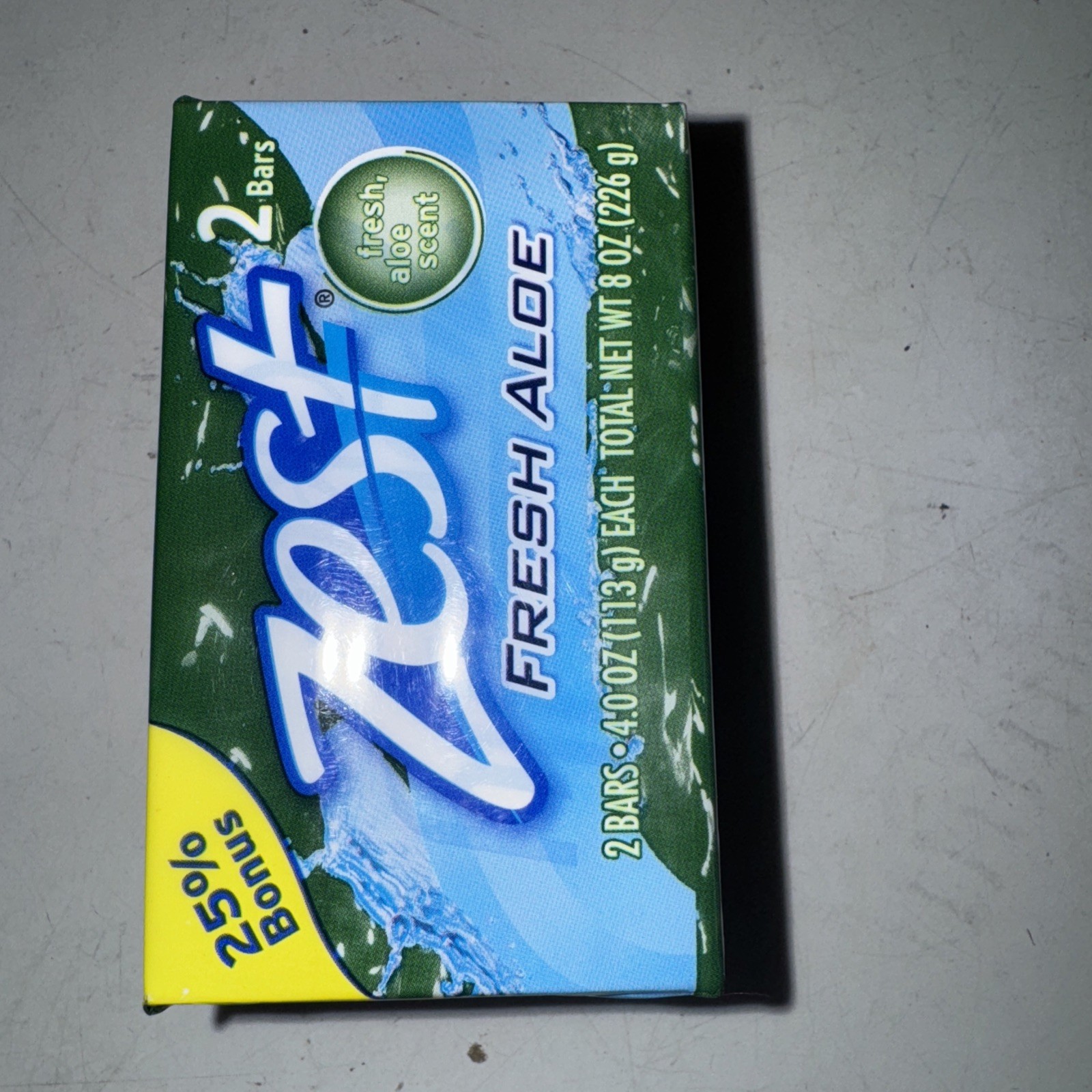 2 ZEST FRESH ALOE SCENT BAR SOAP 4 OZ EACH BAR NEW SEALED PAKS
