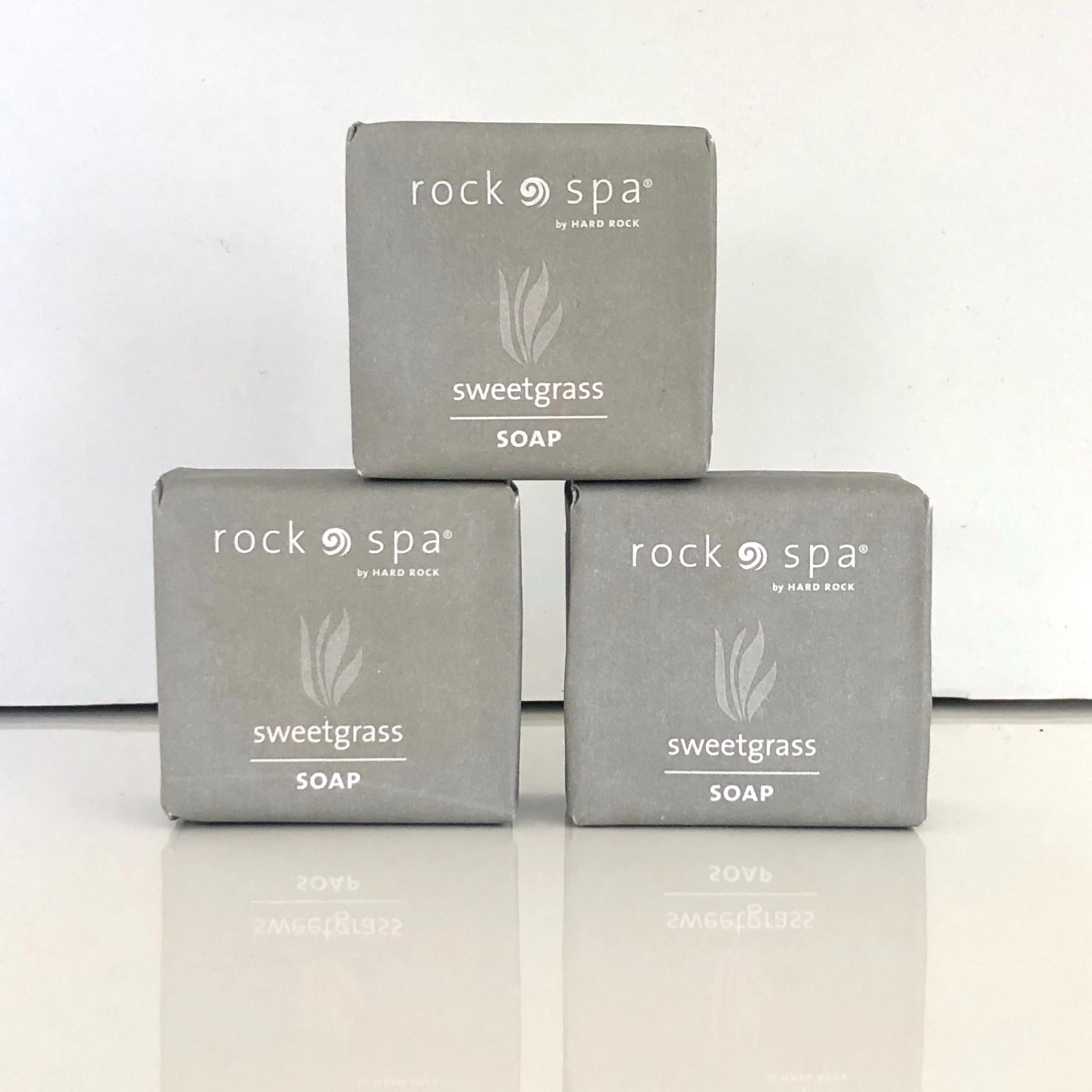 Lot of 3 Hard Rock Spa Sweetgrass Soap Travel Set 1.76 oz 50g Gray SEALED