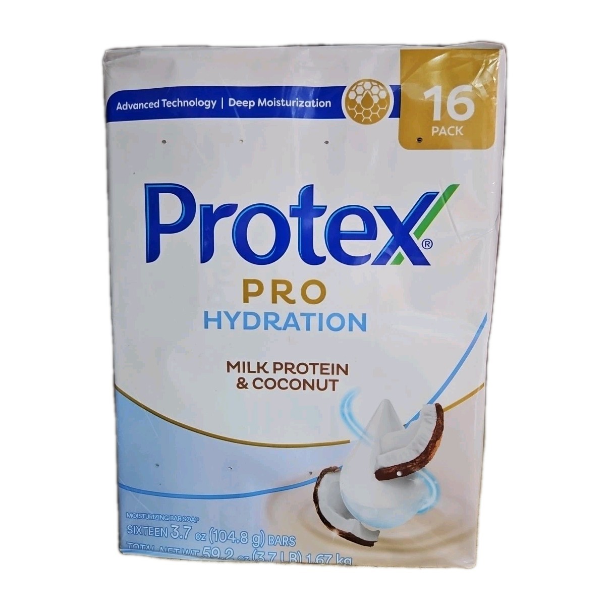 16 BARS PROTEX PRO HYDRATION MILK PROTEIN & COCONUT ANTIBACTERIAL SOAP