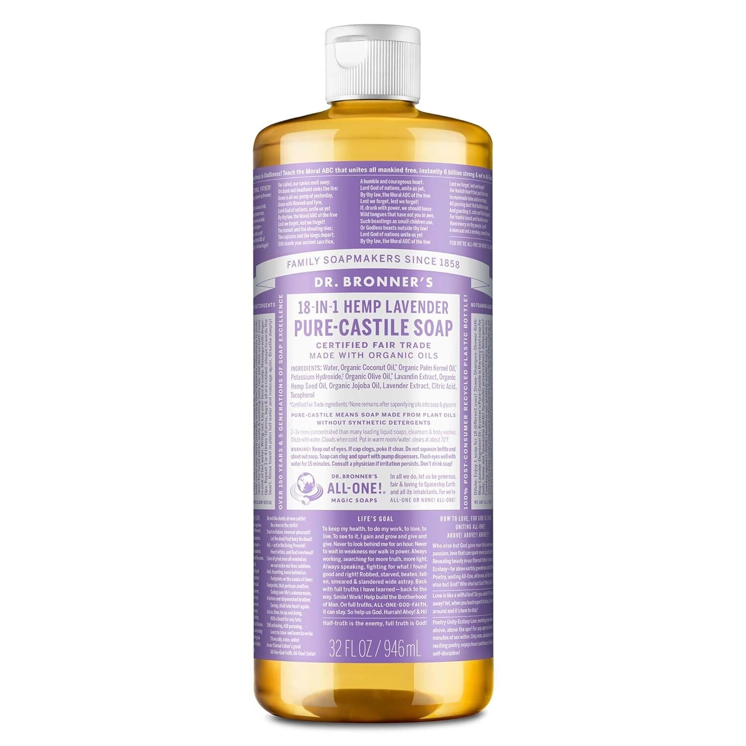 All-Natural Lavender Body Wash – Concentrated Castile Soap for Hands & Face