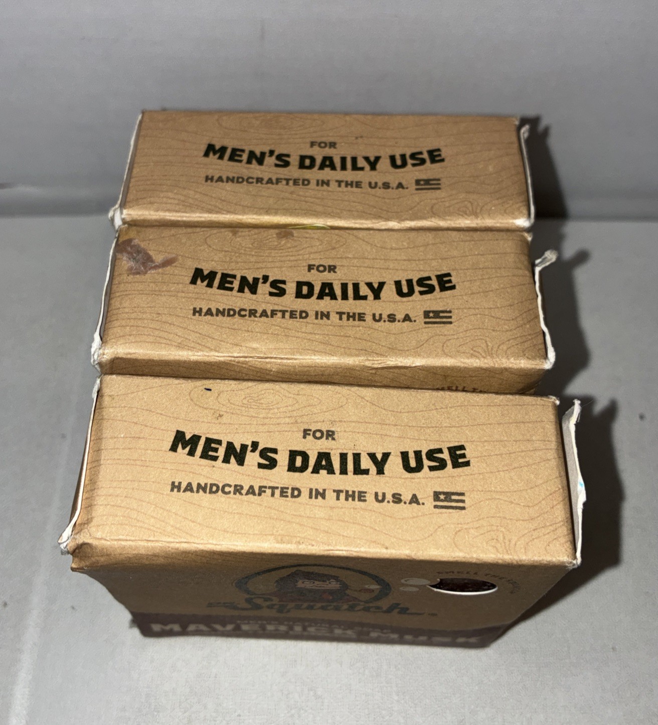 Lot Of 3-Dr. Squatch Maverick Musk Natural Bar Soap 5 oz Each/ Heavy Grit