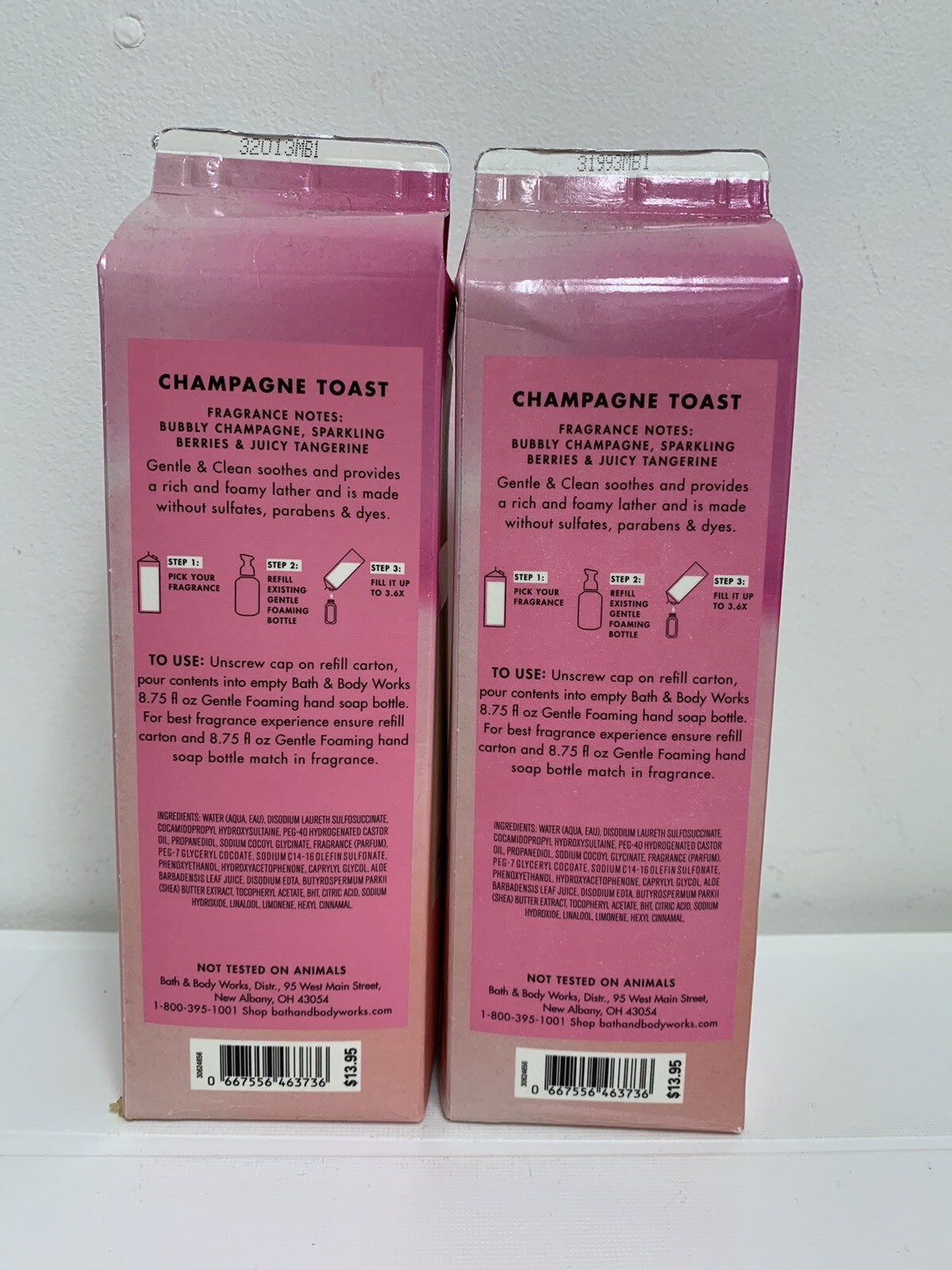 2 BATH & BODY WORKS CHAMPAGNE TOAST FOAMING HAND SOAP REFILL 32 FL OZ EACH