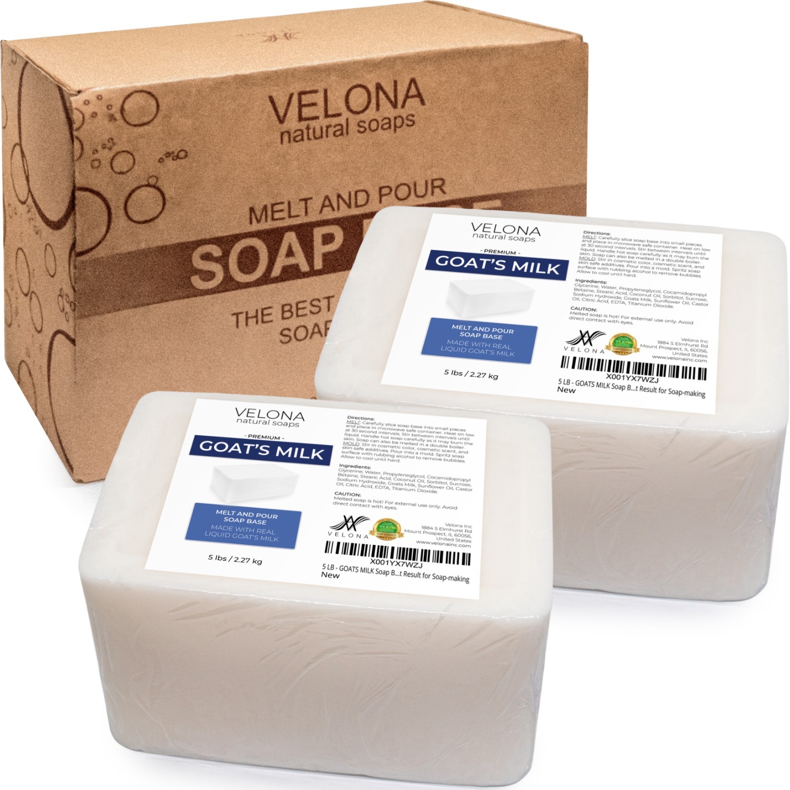 2,5,10,25 LB – GOATS MILK Soap Base by Velona | SLS/SLES free | Melt and Pour