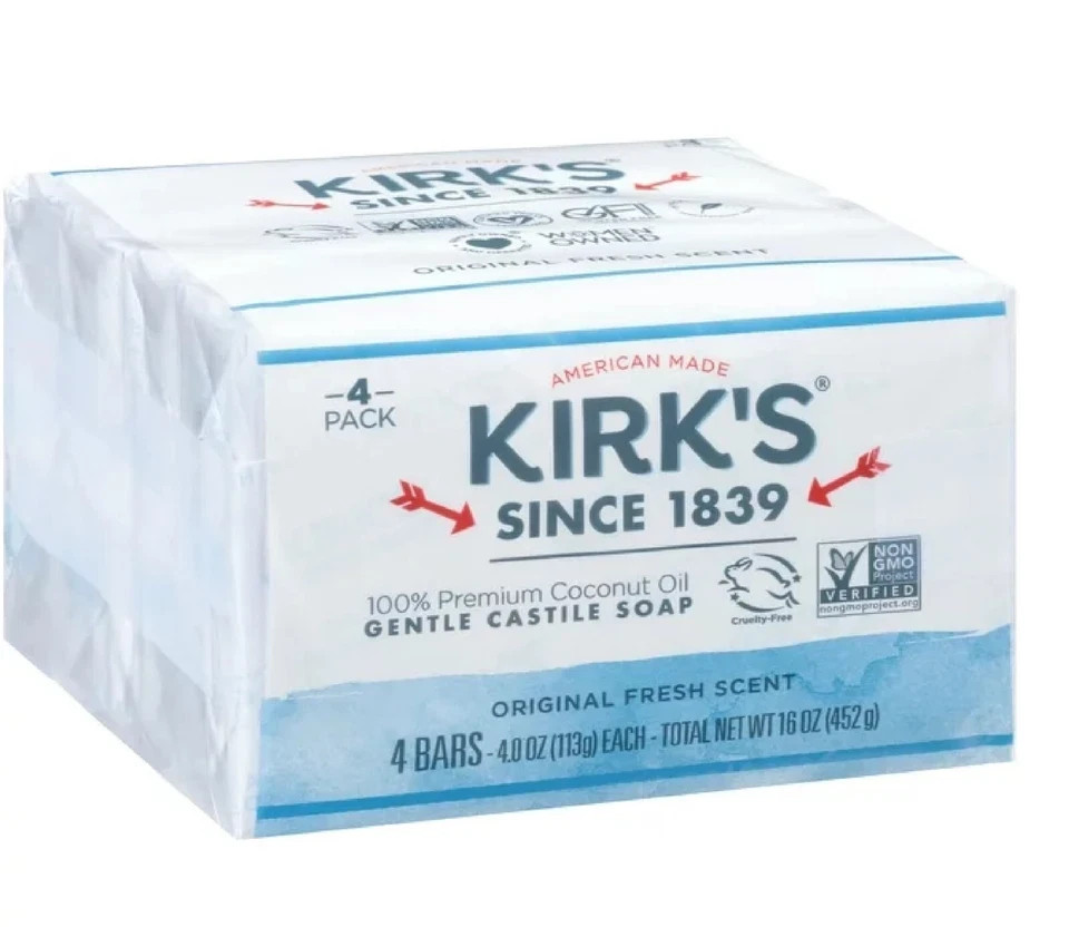 Kirk’s Original Fresh Scent Gentle Castile Soap 4 Ct Pack