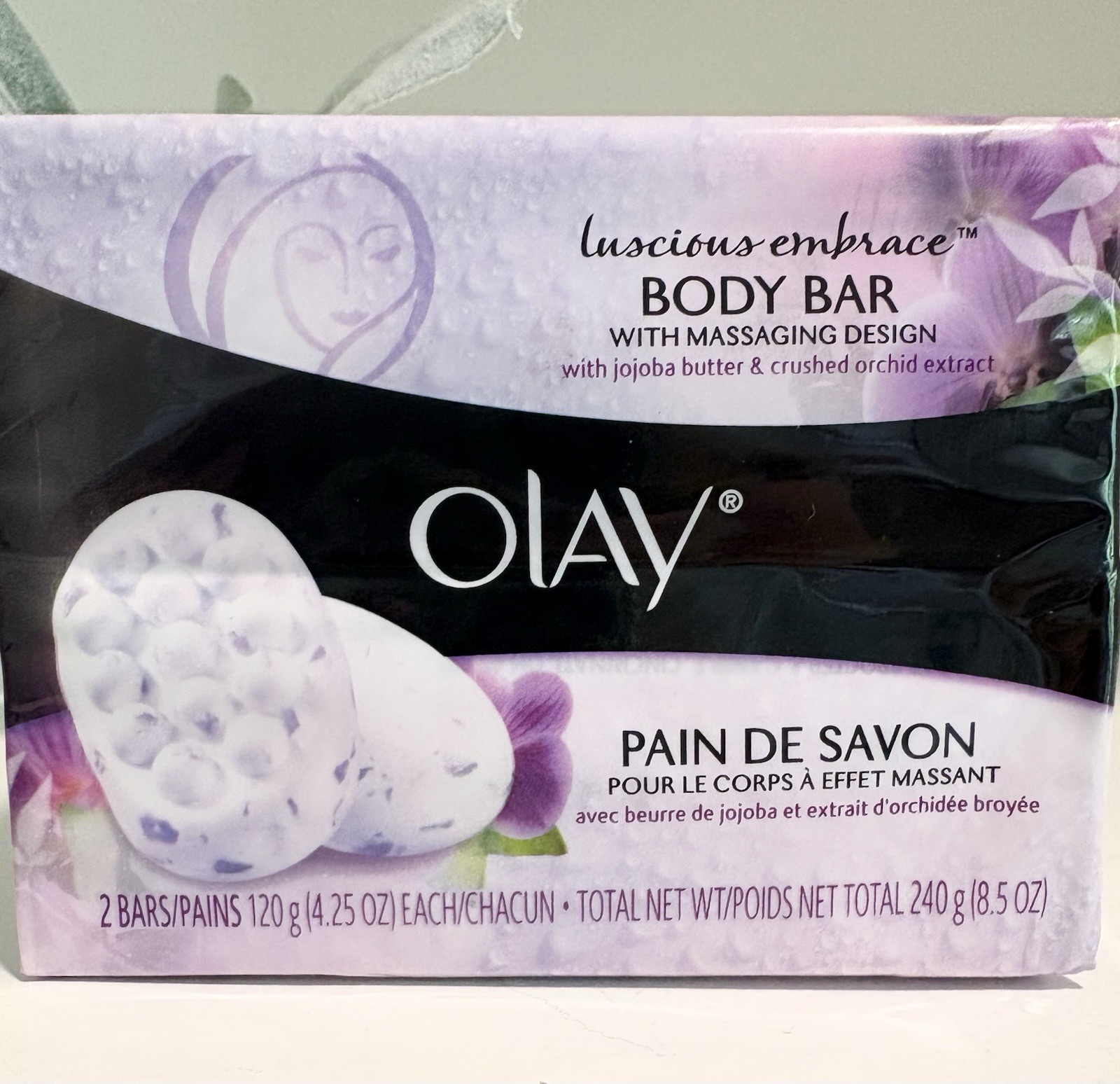 Olay Luscious Embrace Body Bar Jojoba Butter Orchid Extract Soap x 2 Bars SEALED