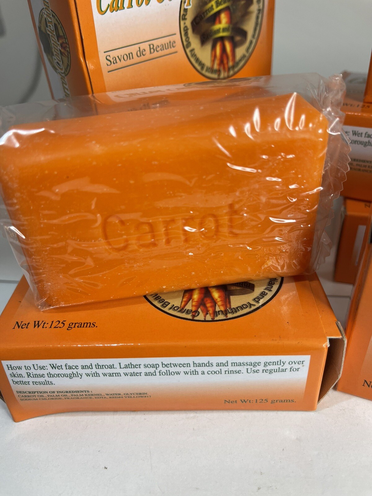 Carrot Complexion Bar Soap With Carrot Oil 125 Grams. Older Formula 7 Years Old