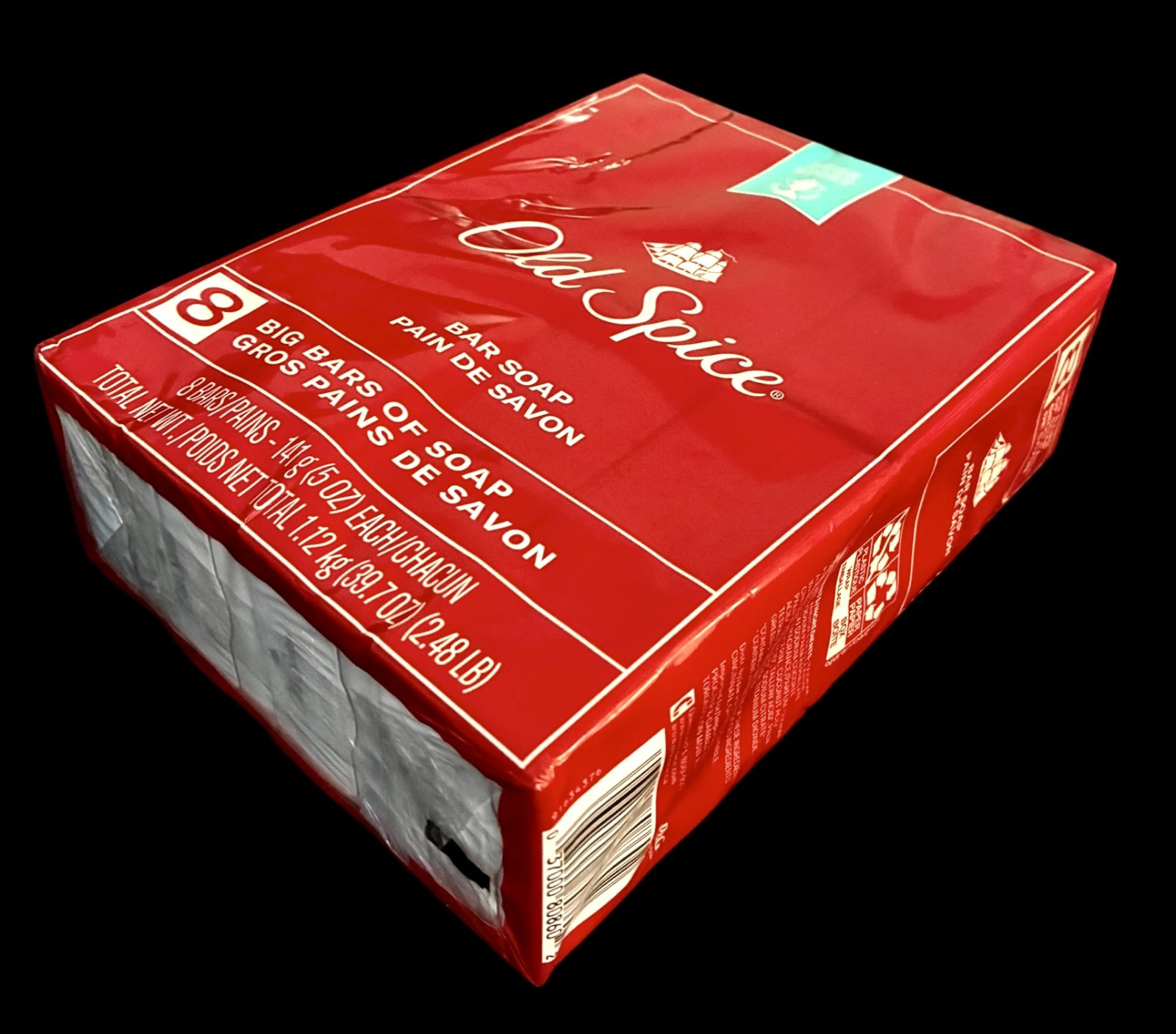 OLD SPICE bar soap PURE SPORT pack of 8 x 5 oz/141g bars DISCONTINUED New Sealed
