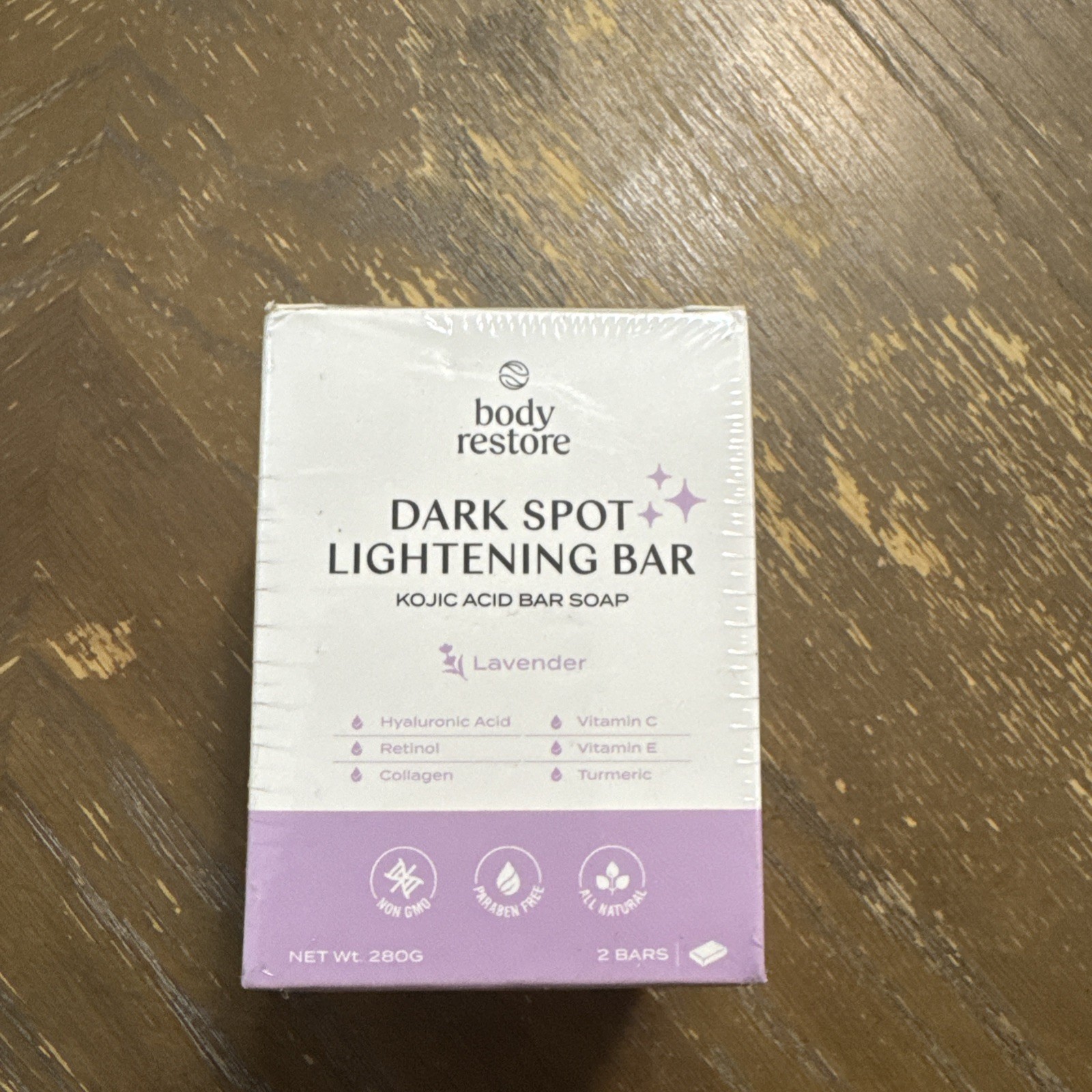 Body Restore Dark Spot Lavender Lightening Bar Kojic Acid Soap 2ct Sealed
